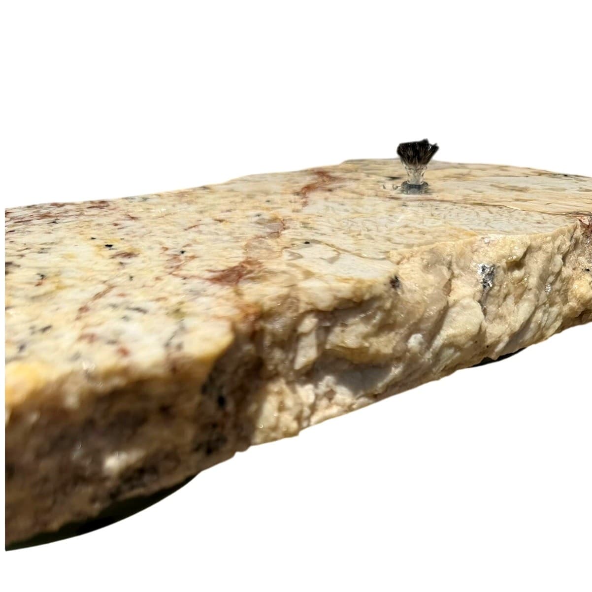 Handcrafted Natural 16 x 8 Granite Stone Slab Dual Oil Lamps Rustic Centerpiece - Thumbnail 12