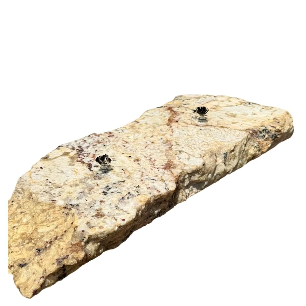 Handcrafted Natural 16 x 8 Granite Stone Slab Dual Oil Lamps Rustic Centerpiece - Thumbnail 9