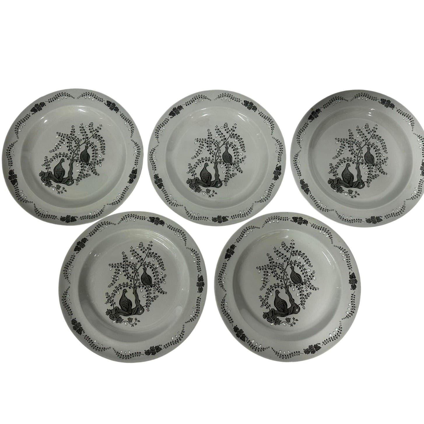 Wedgwood 1957-1964 Retired 'Partridge in a Pear Tree' Salad Plate-Set of 5 - Thumbnail 2