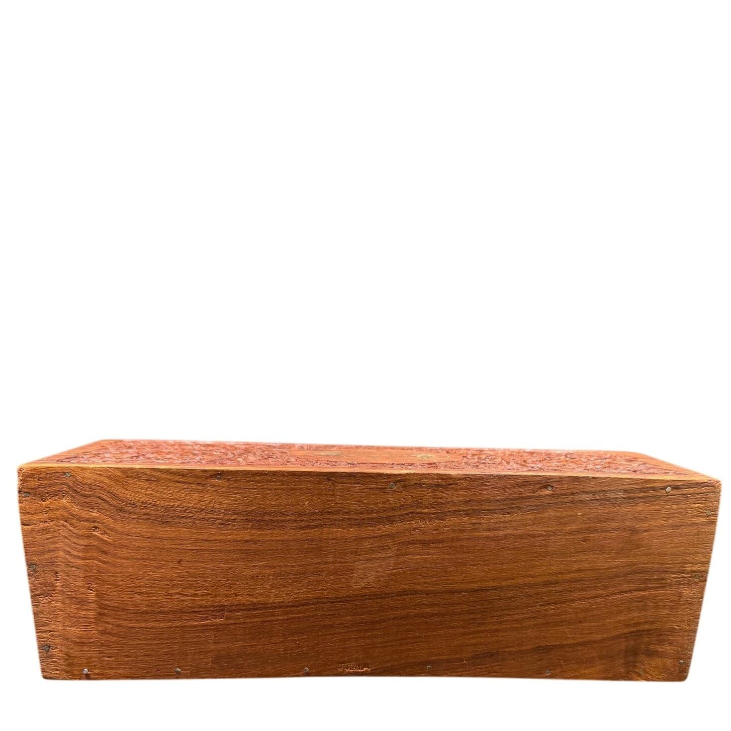 Vintage India Hand Carved Floral Wooden Mail Brass Inlay Organizer Letter Holder - Thumbnail 12
