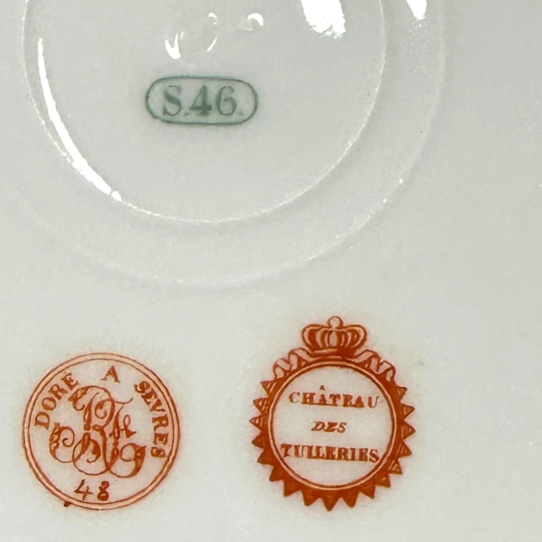 Sèvres Porcelain Château des Tuileries 1848 Heraldic Armorial Cabinet Plate - Thumbnail 4
