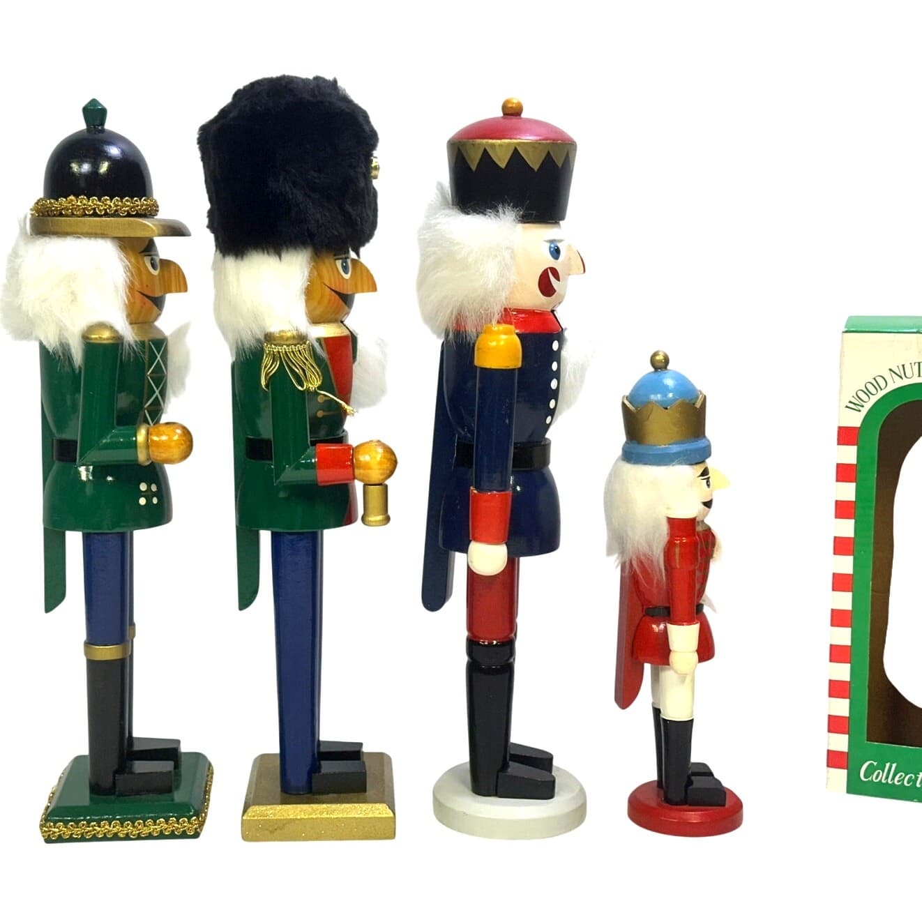 Festive Holiday 10"-15" Vibrant and Colorful Wooden Soldier Nutcrackers-Set of 4 - Thumbnail 4