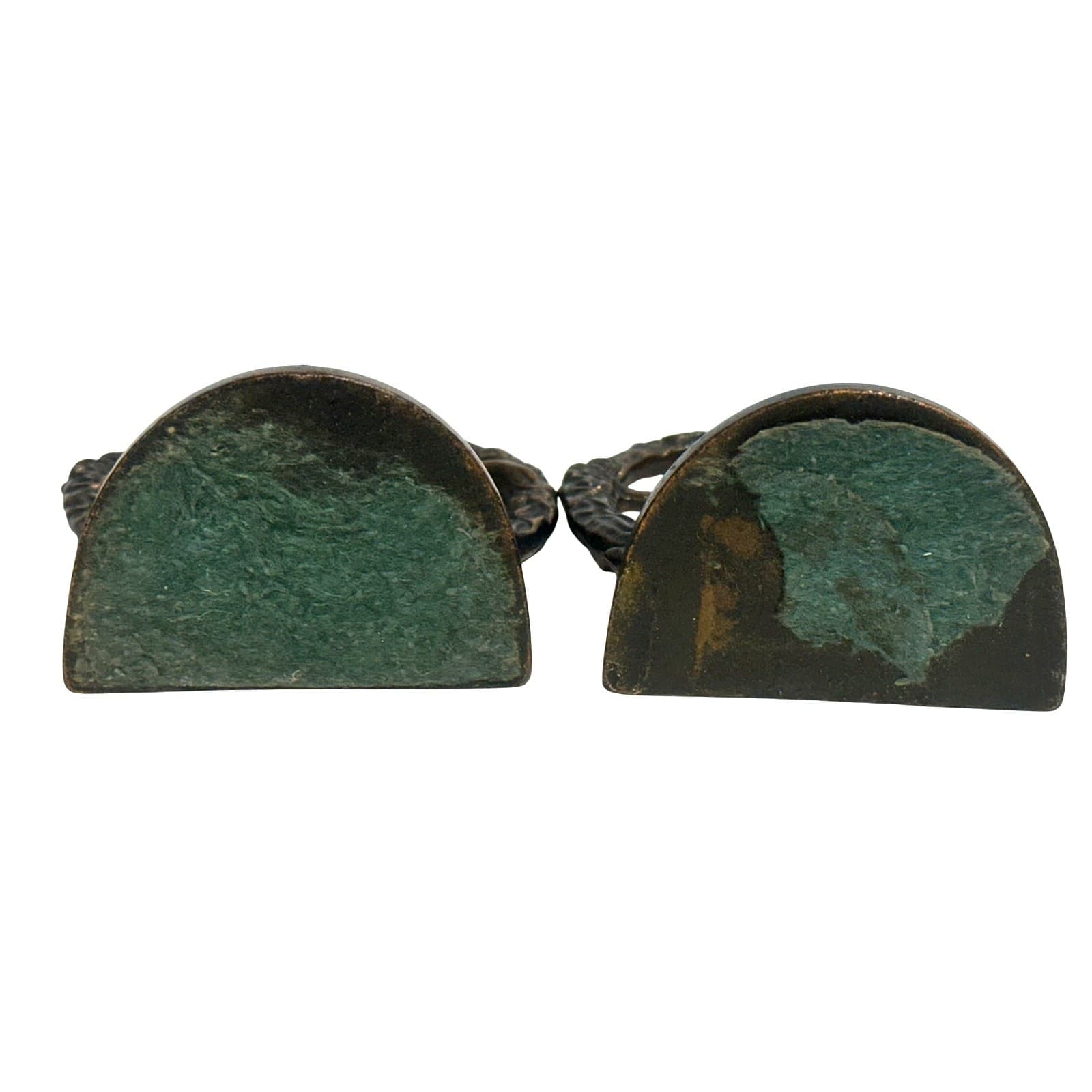 Antique Art Nouveau Heavy Cast 'Nude in Wreath' Set of Bookends Bronze Finish - Thumbnail 8
