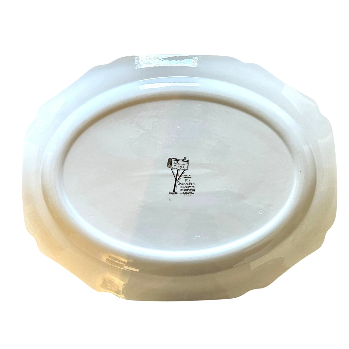 Johnson Bros Friendly Village Vintage Ironstone Oval Turkey Serving Platter-Mint - Thumbnail 6