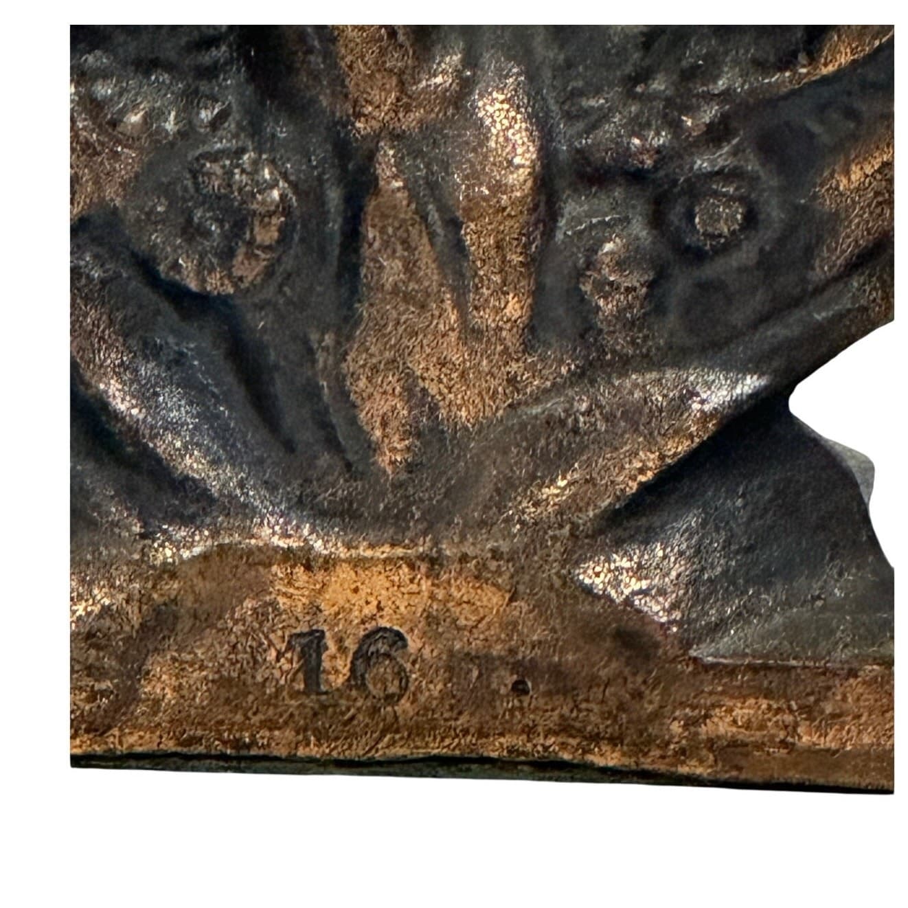 Antique Art Nouveau Heavy Cast 'Nude in Wreath' Set of Bookends Bronze Finish - Thumbnail 4