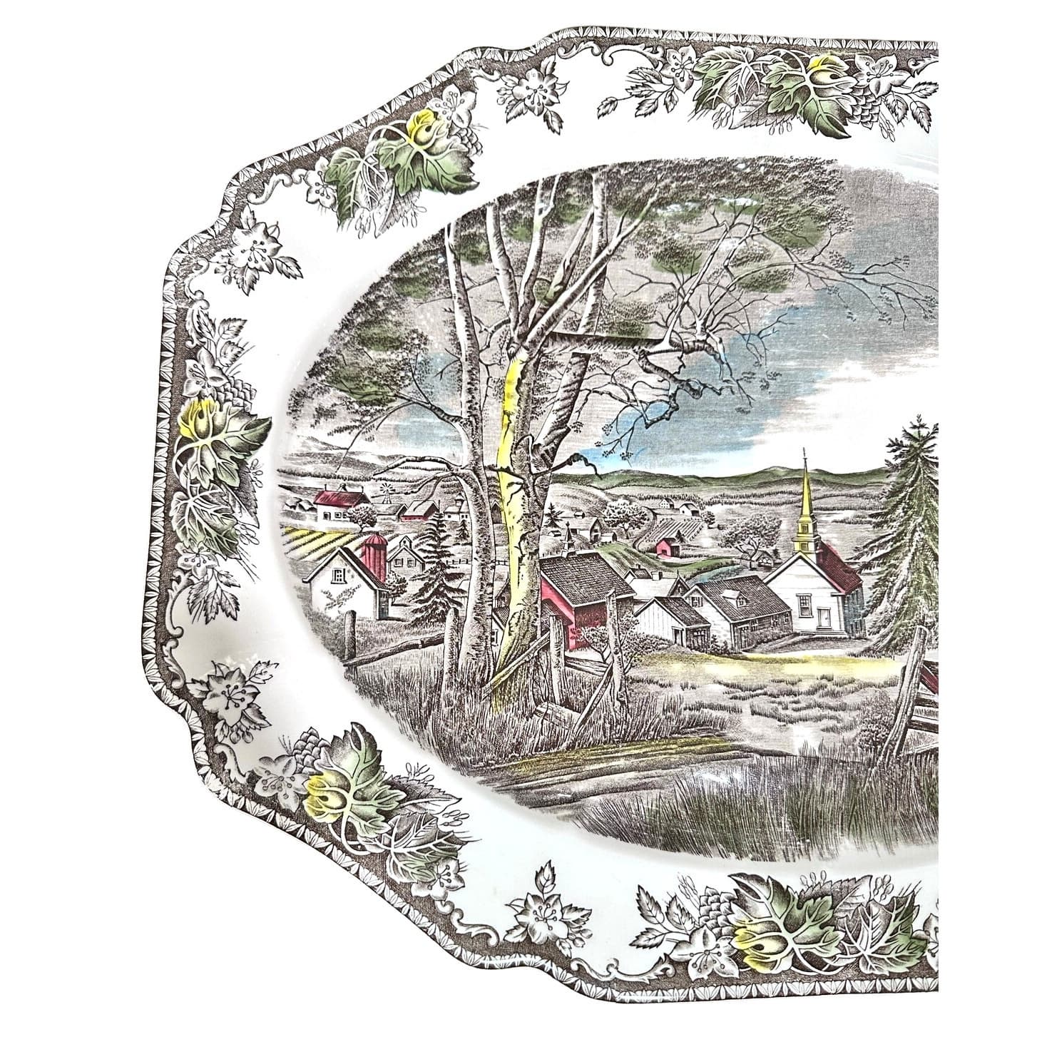 Johnson Bros Friendly Village Vintage Ironstone Oval Turkey Serving Platter-Mint - Thumbnail 3