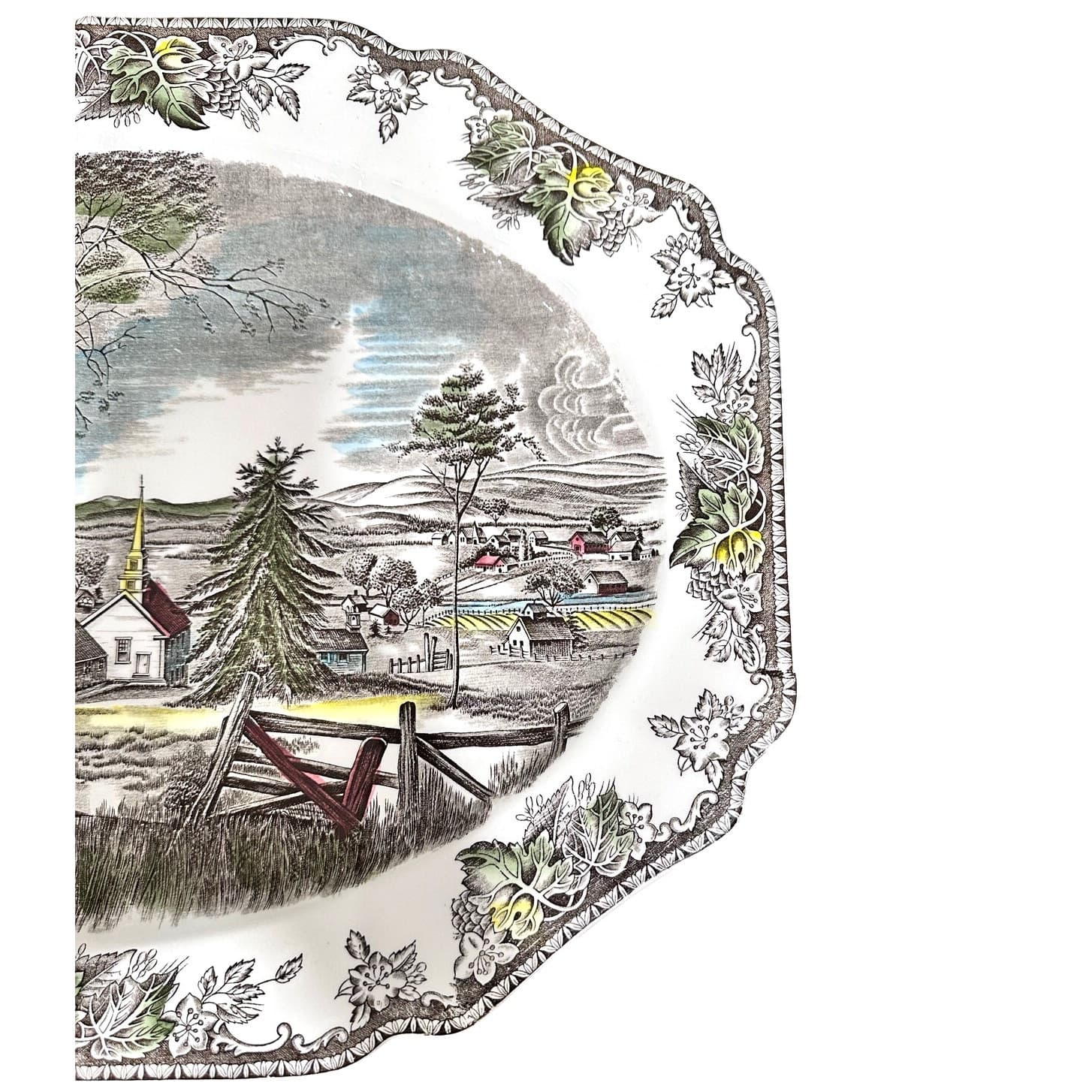 Johnson Bros Friendly Village Vintage Ironstone Oval Turkey Serving Platter-Mint - Thumbnail 4