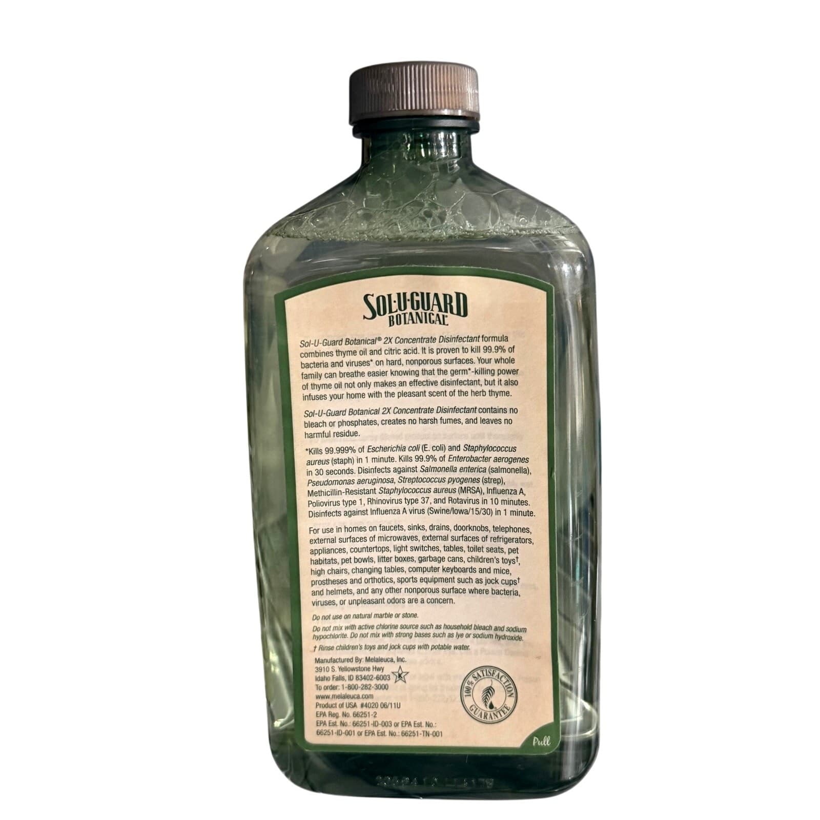 Melaleuca Ecosense Sol-U-Gard Botanical 2x Concentrate Disinfectant-16 fl oz-NEW - Thumbnail 2