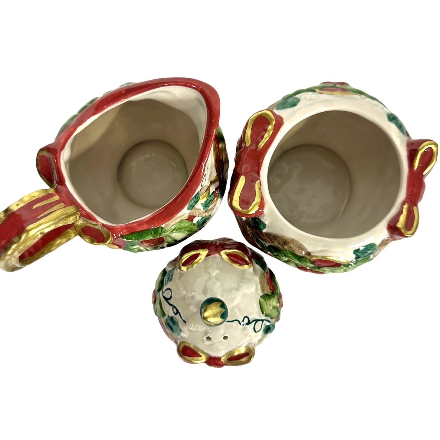 Fitz & Floyd OCI Sri Lanka 3-Pieces-Baroque Creamer Sugar/No Lid & One Shaker - Thumbnail 8