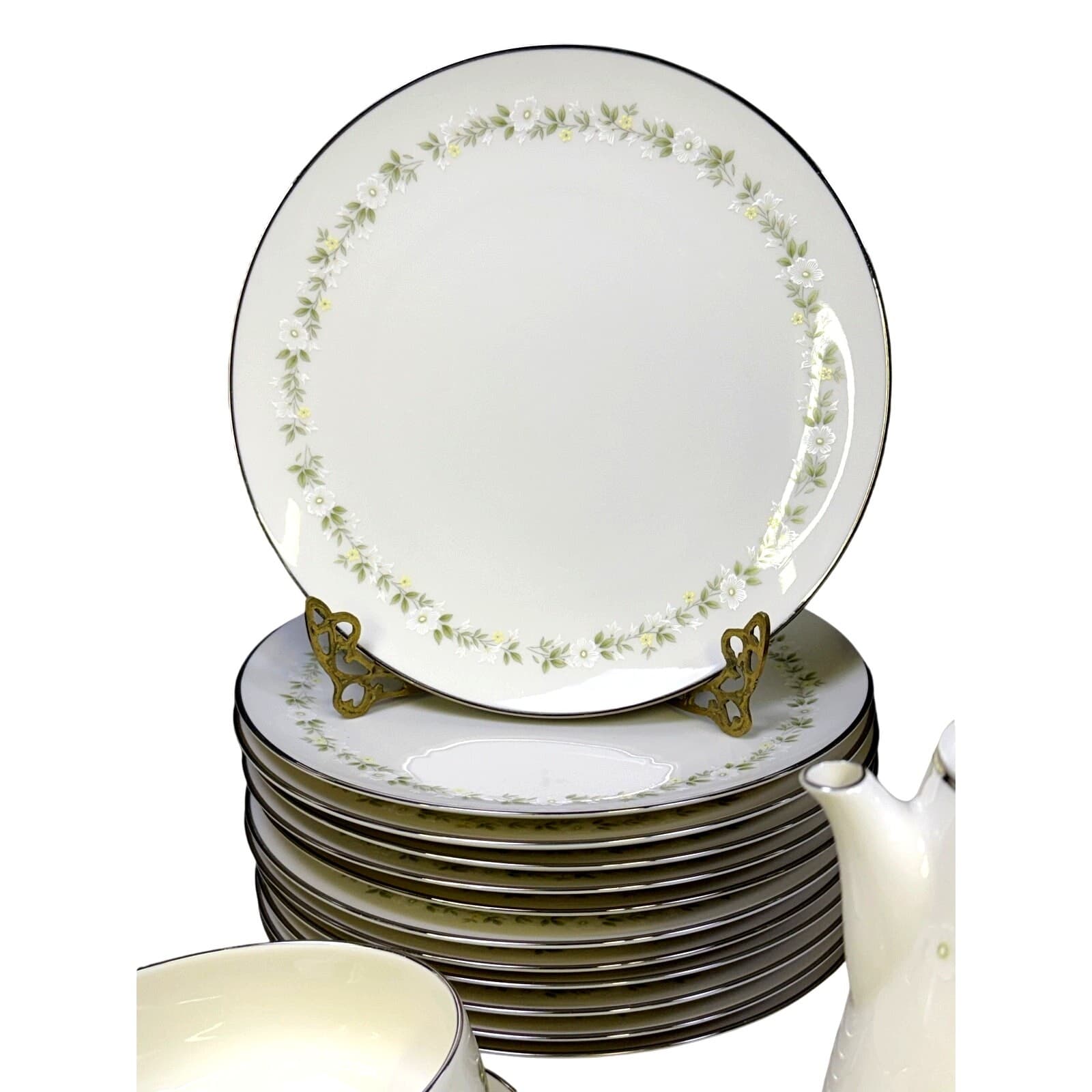 Noritake 'Cornelia' Ivory China Retired 1968-76-115 Piece Set-Service For 12 - Thumbnail 5