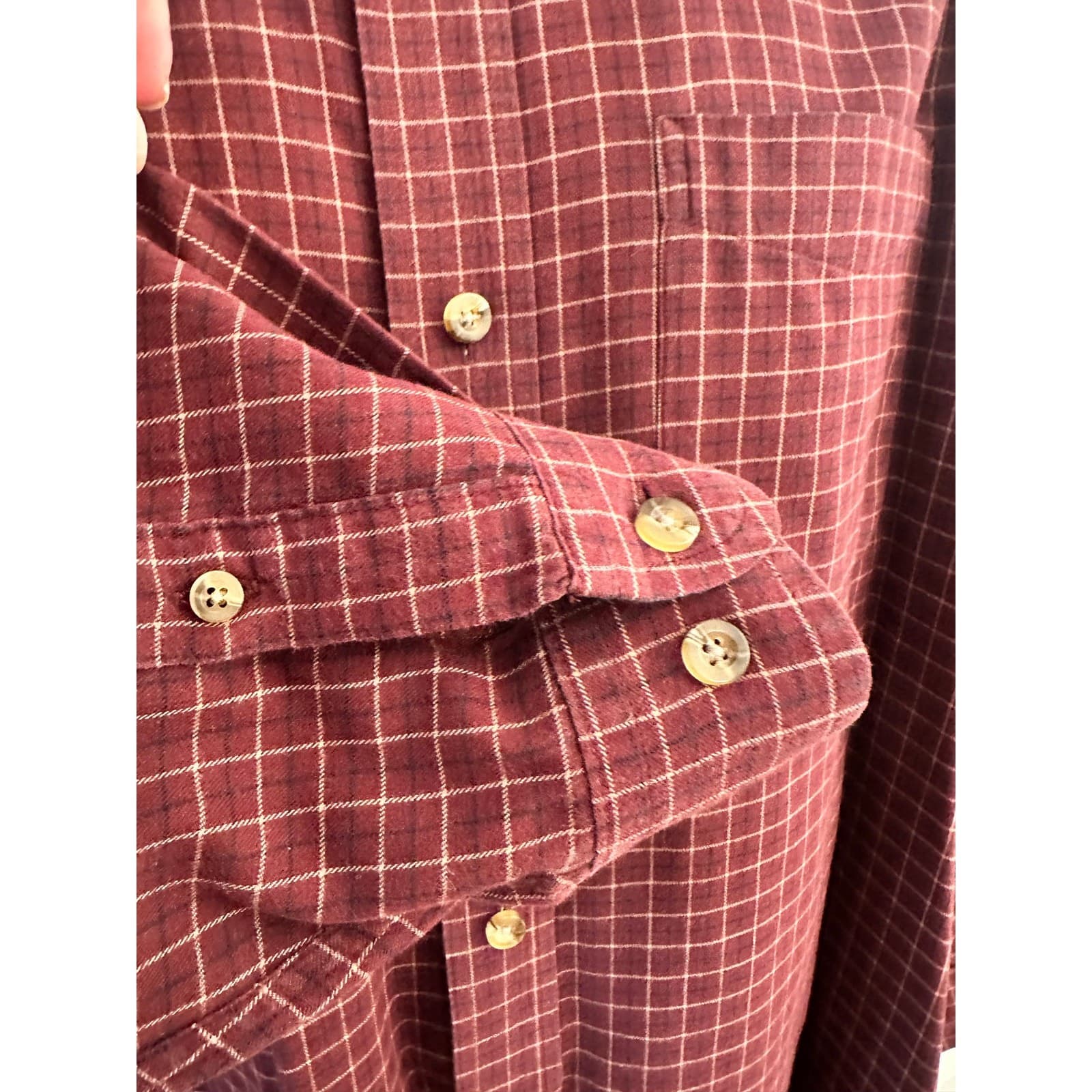 L L Bean Men's Large Wrinkle Free Kennebunk Sport LS Button-Down Traditional Fit - Thumbnail 4