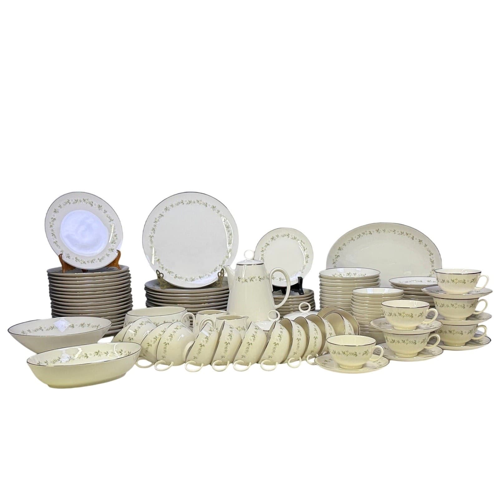 Noritake 'Cornelia' Ivory China Retired 1968-76-115 Piece Set-Service For 12