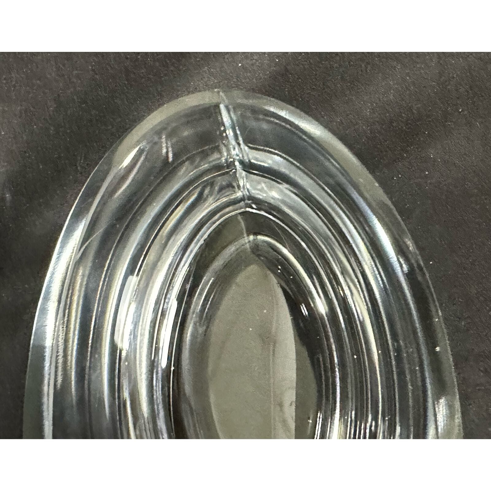 Crystal Contemporary Clear Heavy Base Oval Bowl-Poland - Thumbnail 6
