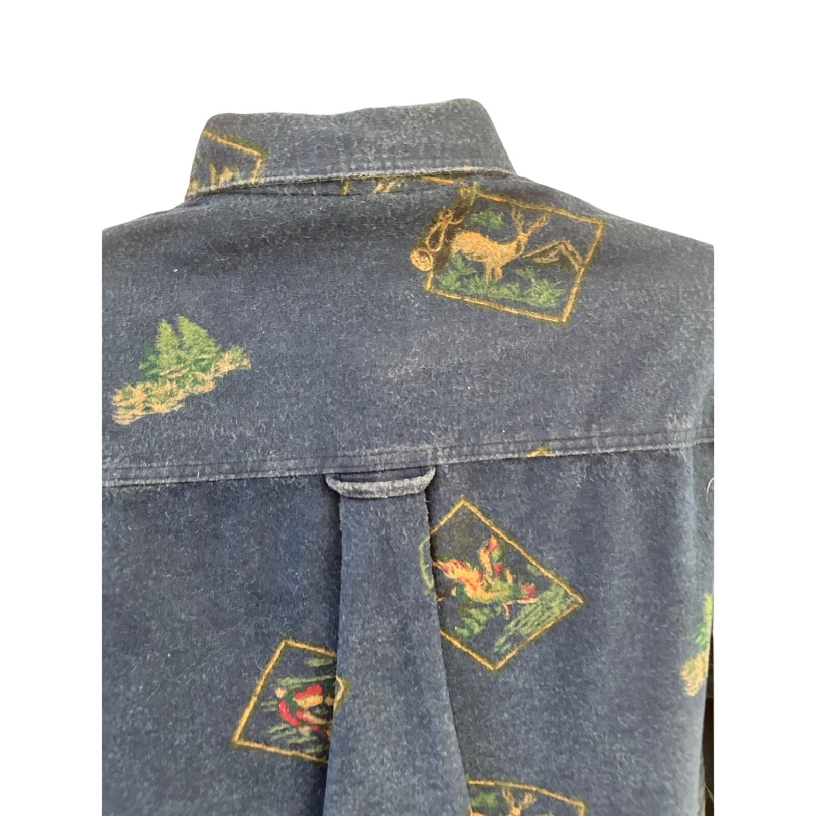 Eddie Bauer Men's M 100% Cotton Vintage Flannel Outdoor Animals Wildlife Pattern - Thumbnail 5