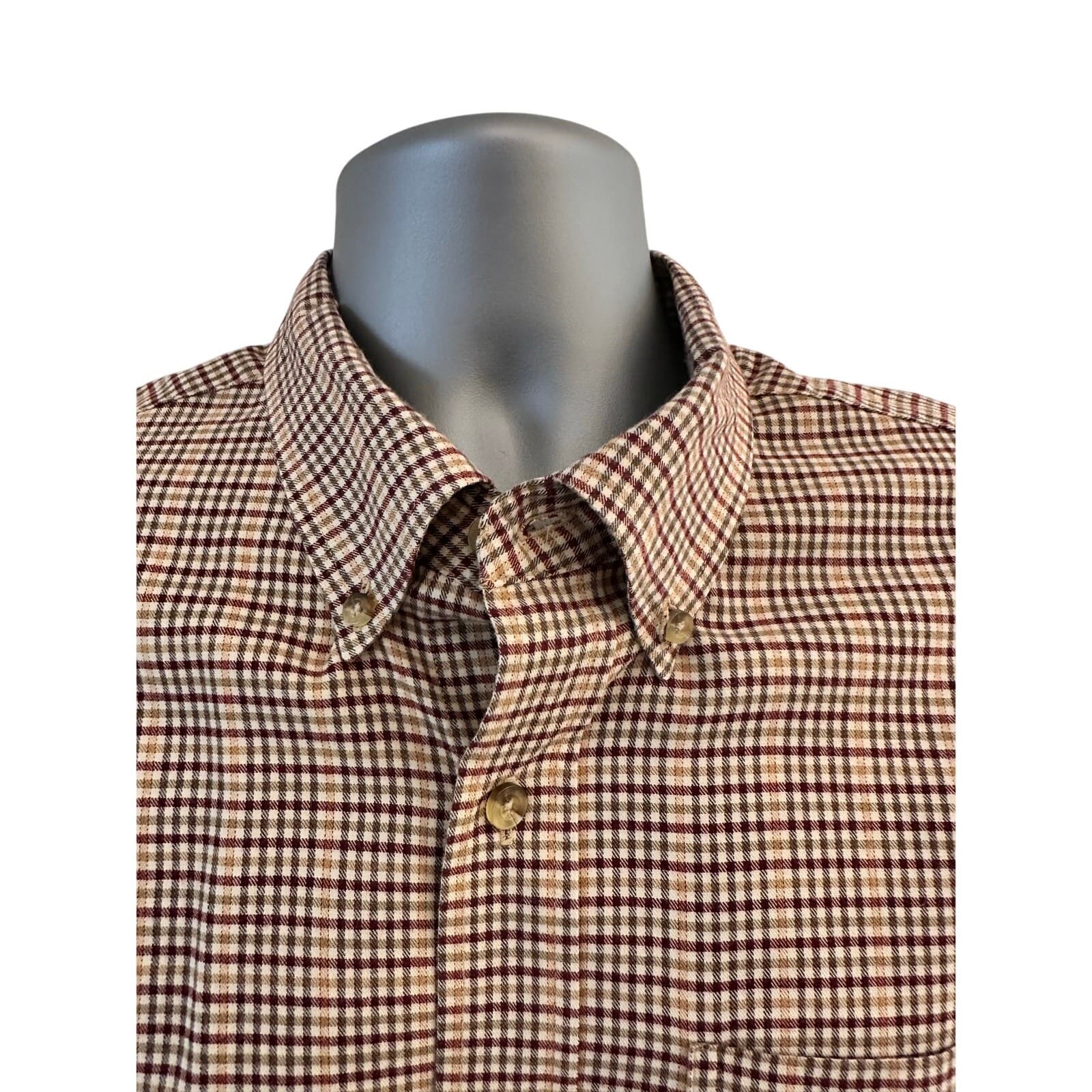 L L Bean Men's Large Wrinkle Free Kennebunk Sport LS Button-Down Traditional Fit