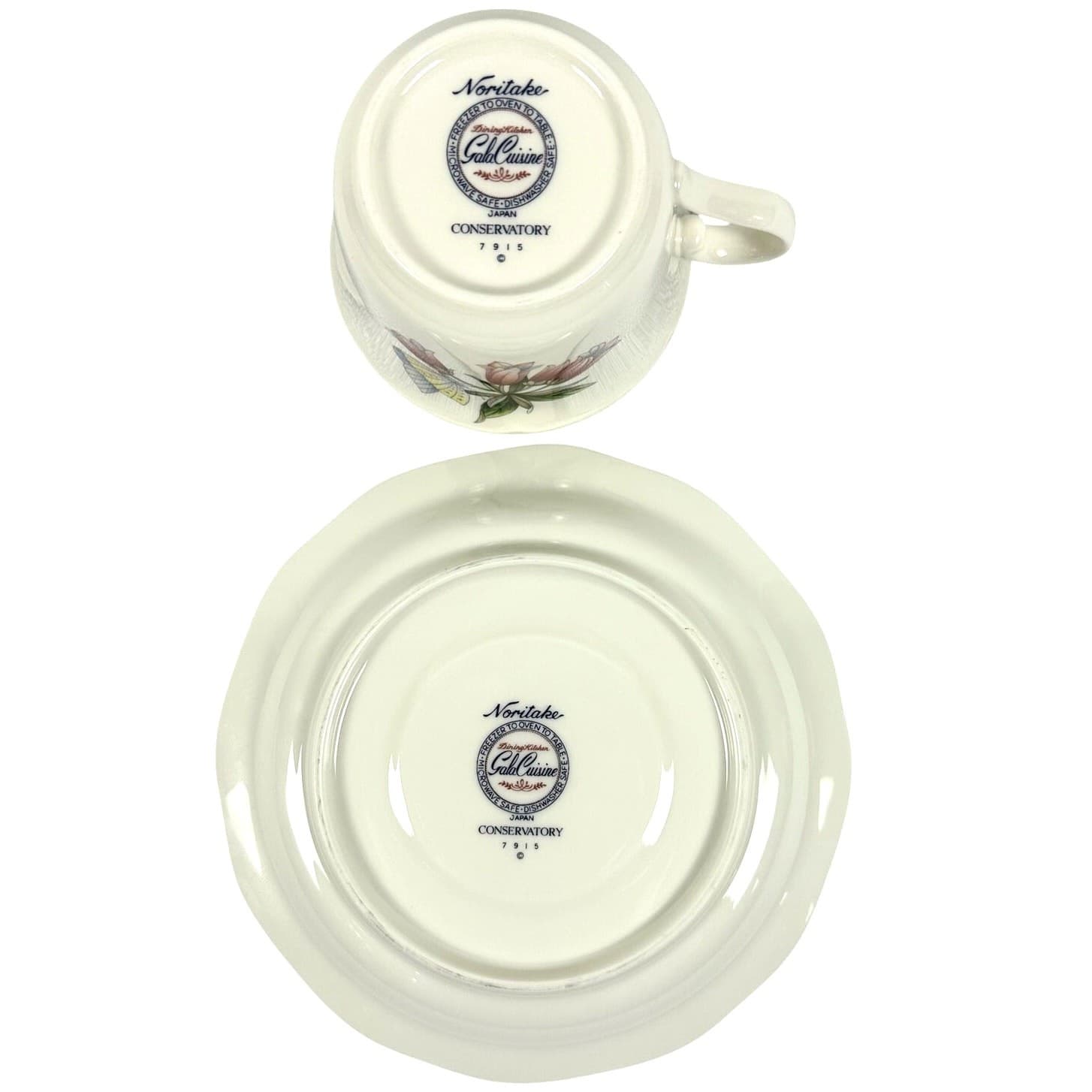 Noritake Conservatory Gala Cuisine 7915 Japan Tea Coffee Cup and Saucer Set! - Thumbnail 7