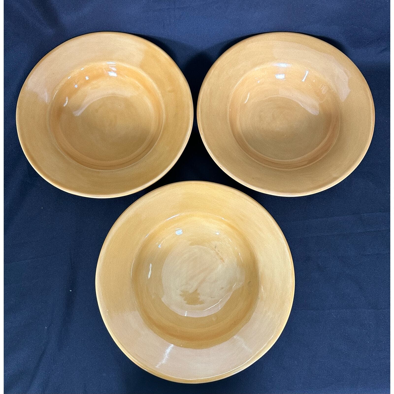 Amber Wide Rim Pasta/Salad/Soup Bowls `1-Everywhere Mexico 2-Unmarked-Set of 3