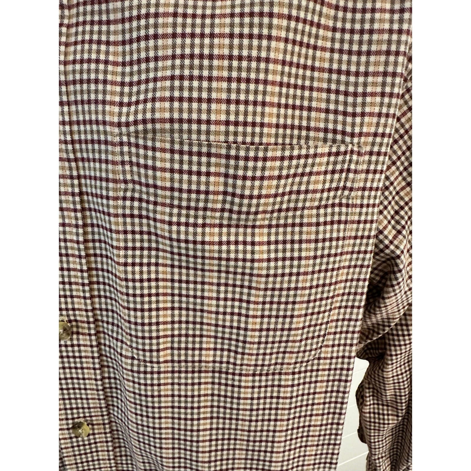 L L Bean Men's Large Wrinkle Free Kennebunk Sport LS Button-Down Traditional Fit - Thumbnail 3