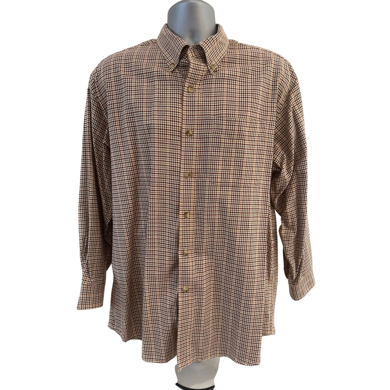 L L Bean Men's Large Wrinkle Free Kennebunk Sport LS Button-Down Traditional Fit - Thumbnail 2
