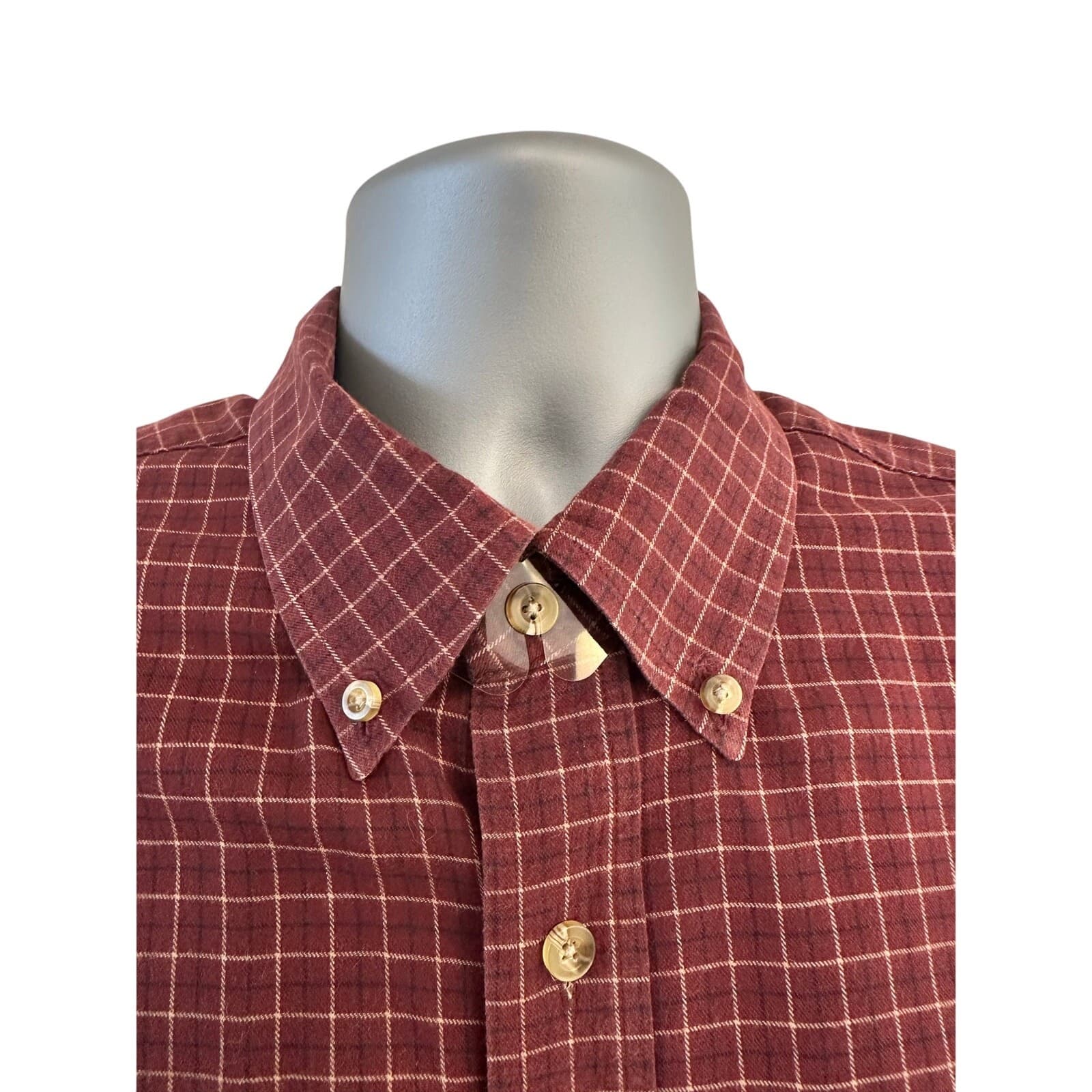 L L Bean Men's Large Wrinkle Free Kennebunk Sport LS Button-Down Traditional Fit - Thumbnail 2