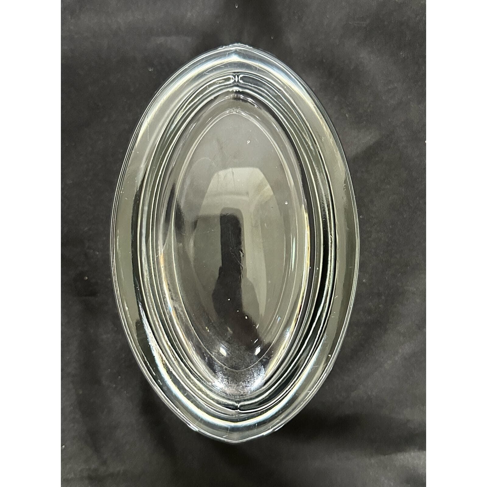 Crystal Contemporary Clear Heavy Base Oval Bowl-Poland - Thumbnail 8