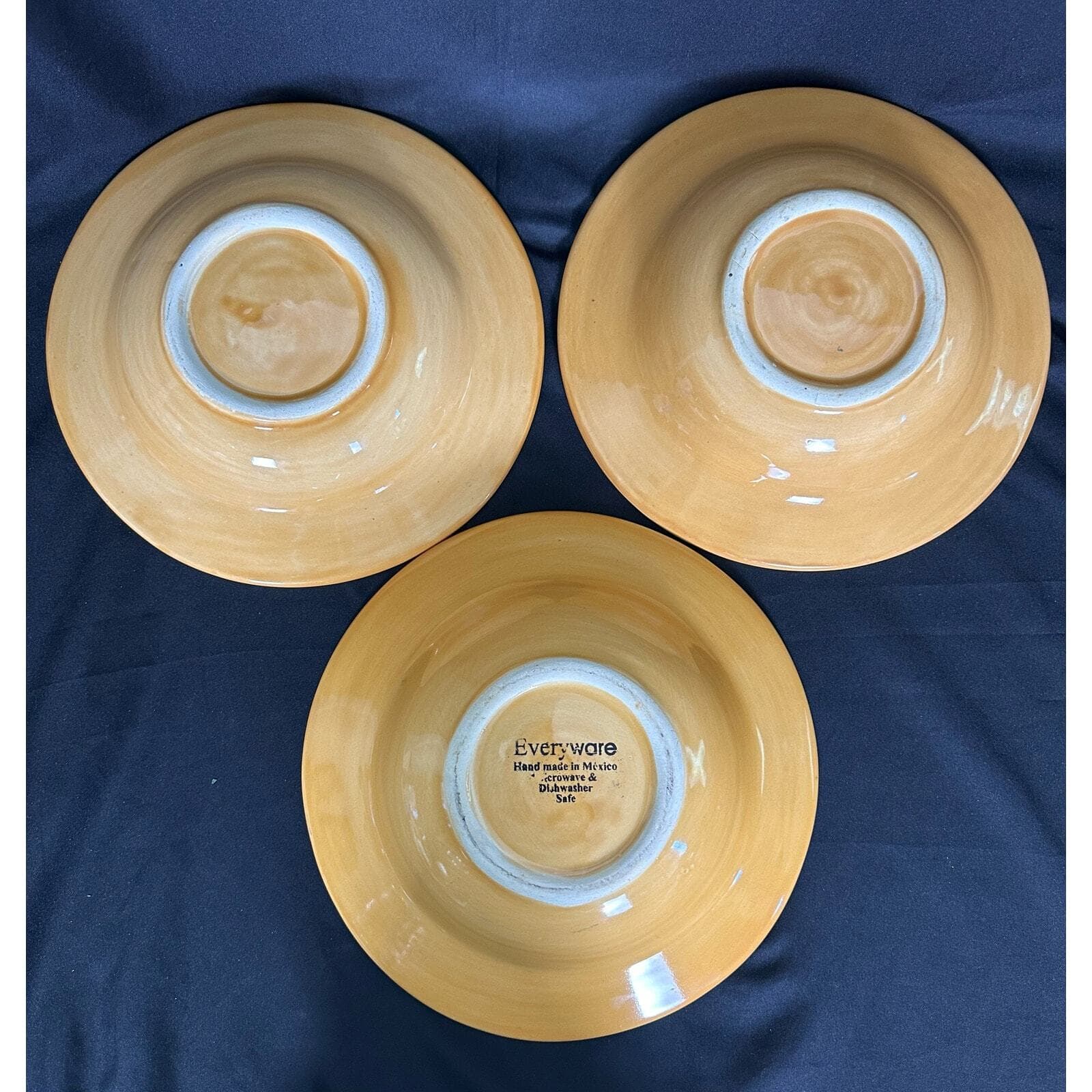 Amber Wide Rim Pasta/Salad/Soup Bowls `1-Everywhere Mexico 2-Unmarked-Set of 3 - Thumbnail 4