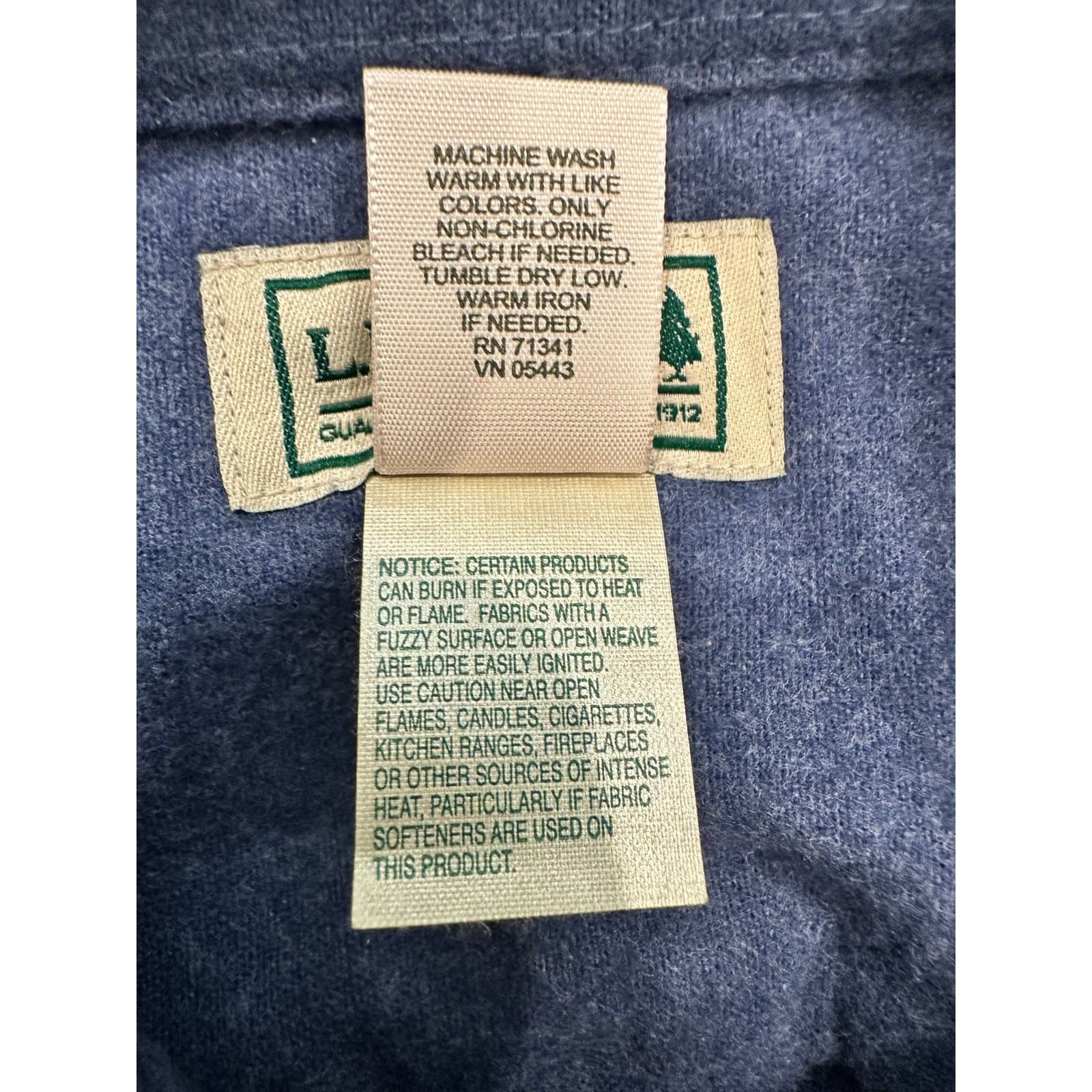 L L Bean Men's Large 0MT03 Heather Blue Flannel Chamois Cloth Soft Outdoor Shirt - Thumbnail 10