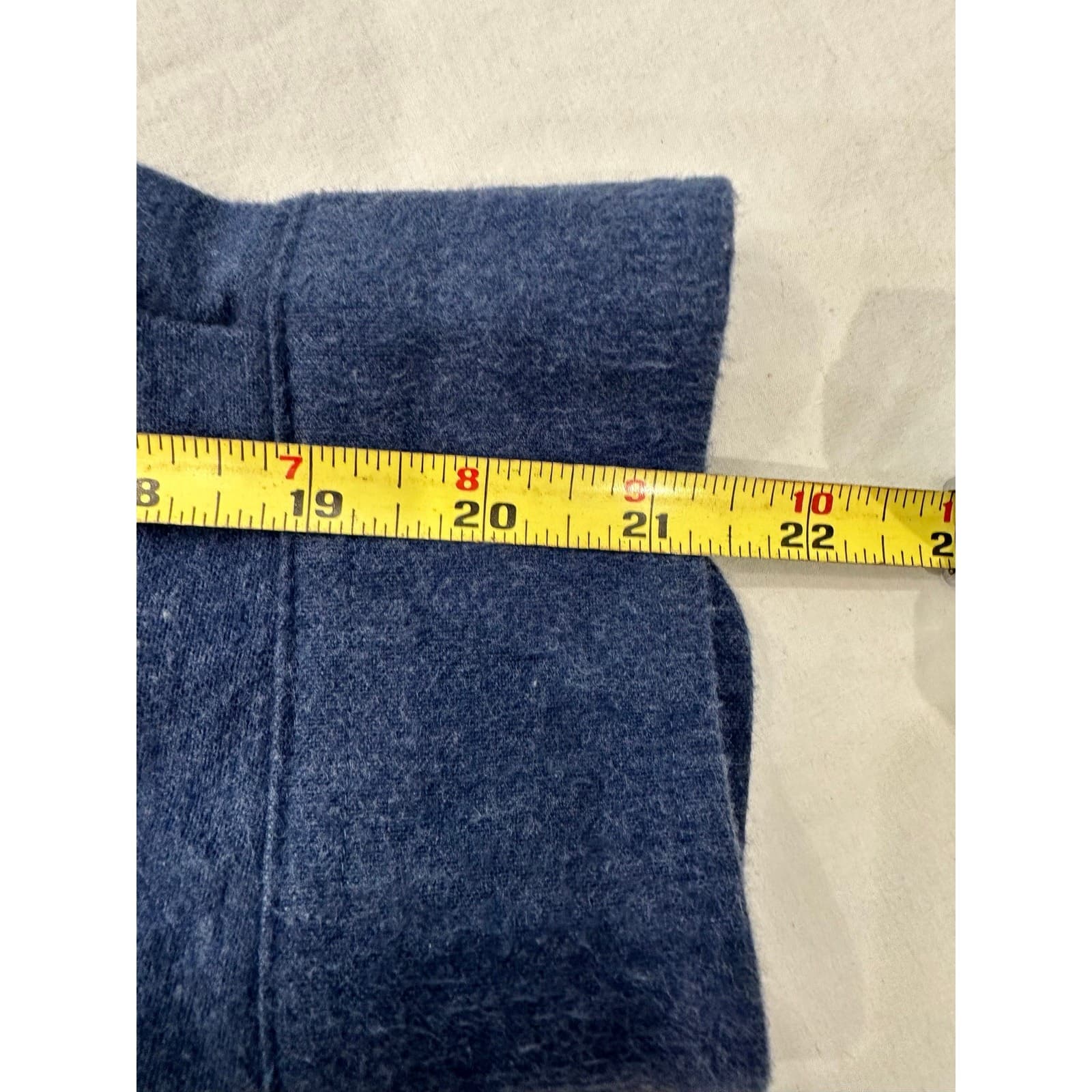 L L Bean Men's Large 0MT03 Heather Blue Flannel Chamois Cloth Soft Outdoor Shirt - Thumbnail 8