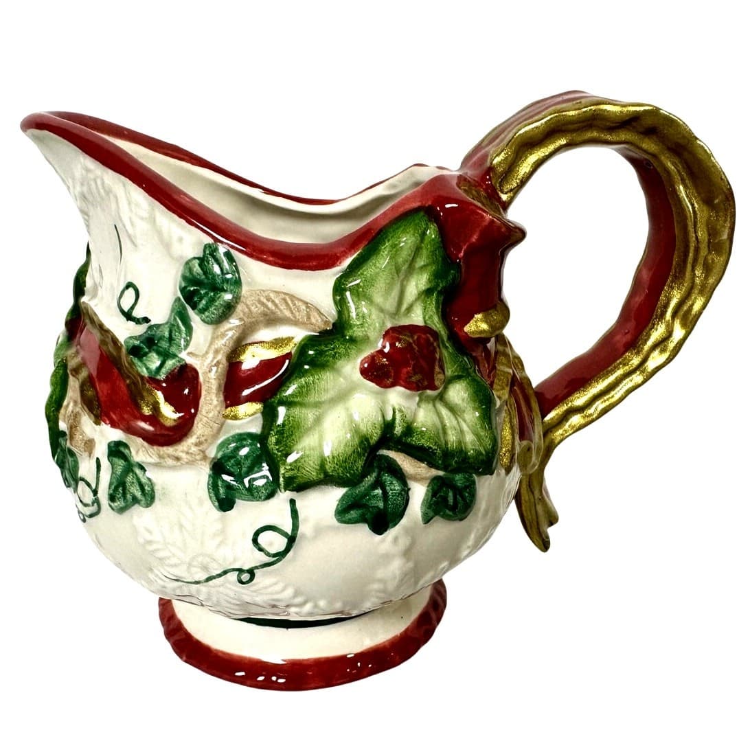 Fitz & Floyd OCI Sri Lanka 3-Pieces-Baroque Creamer Sugar/No Lid & One Shaker - Thumbnail 3