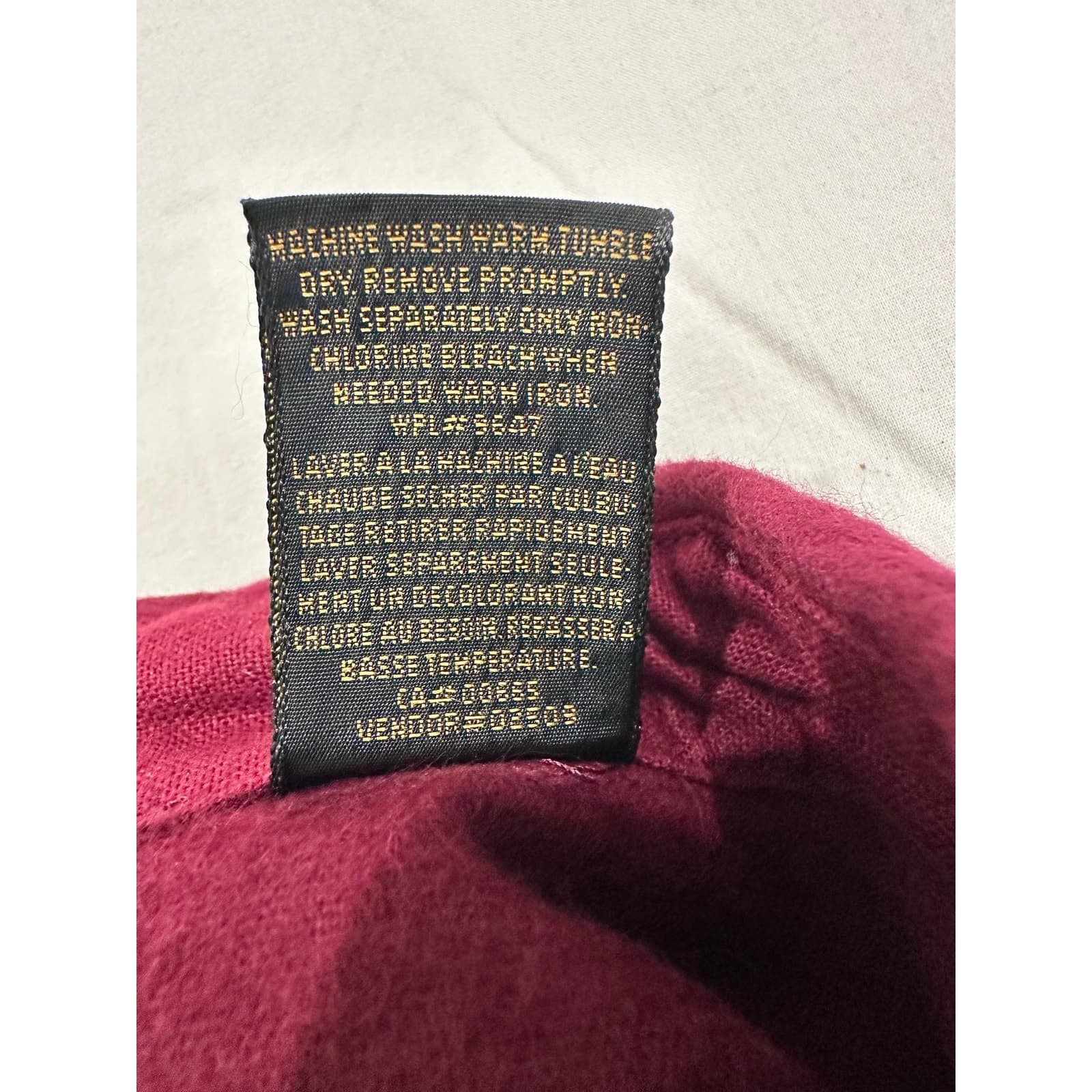 Eddie Bauer Men's Medium 16517 Heavy Flannel Chamois Burgundy Outdoor Shirt - Thumbnail 11