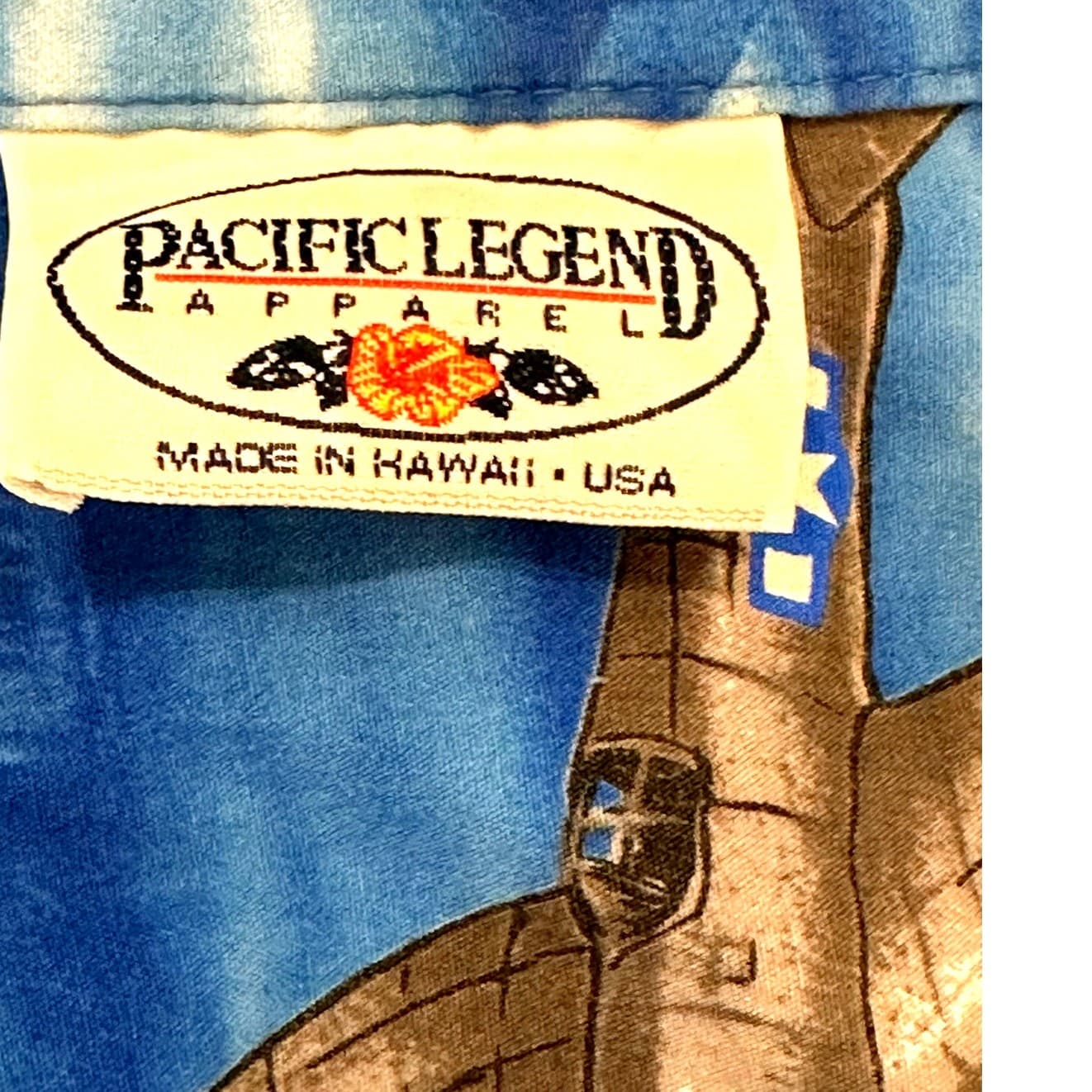 Pacific Legend Vintage Fighter Plane Hawaiian Shirt Men's Size XL Very Good - Thumbnail 3