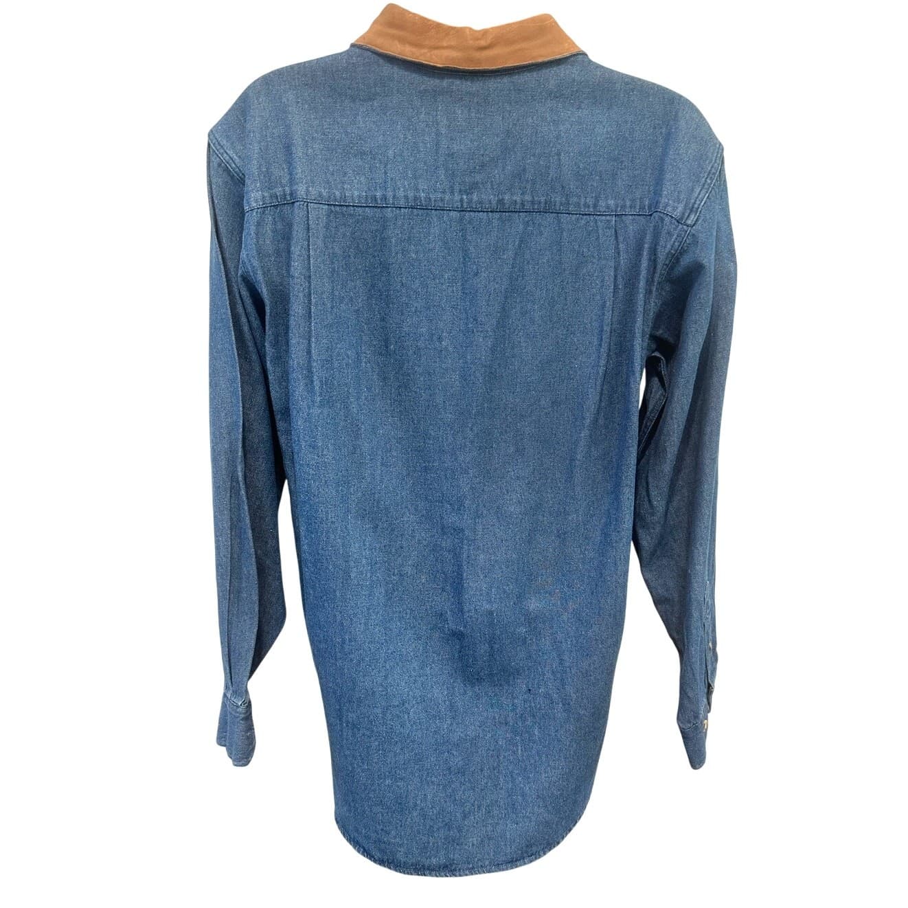 Cambridge Dry Goods Country Store Women’s Denim Embroidered Leather Collar Shirt - Thumbnail 7
