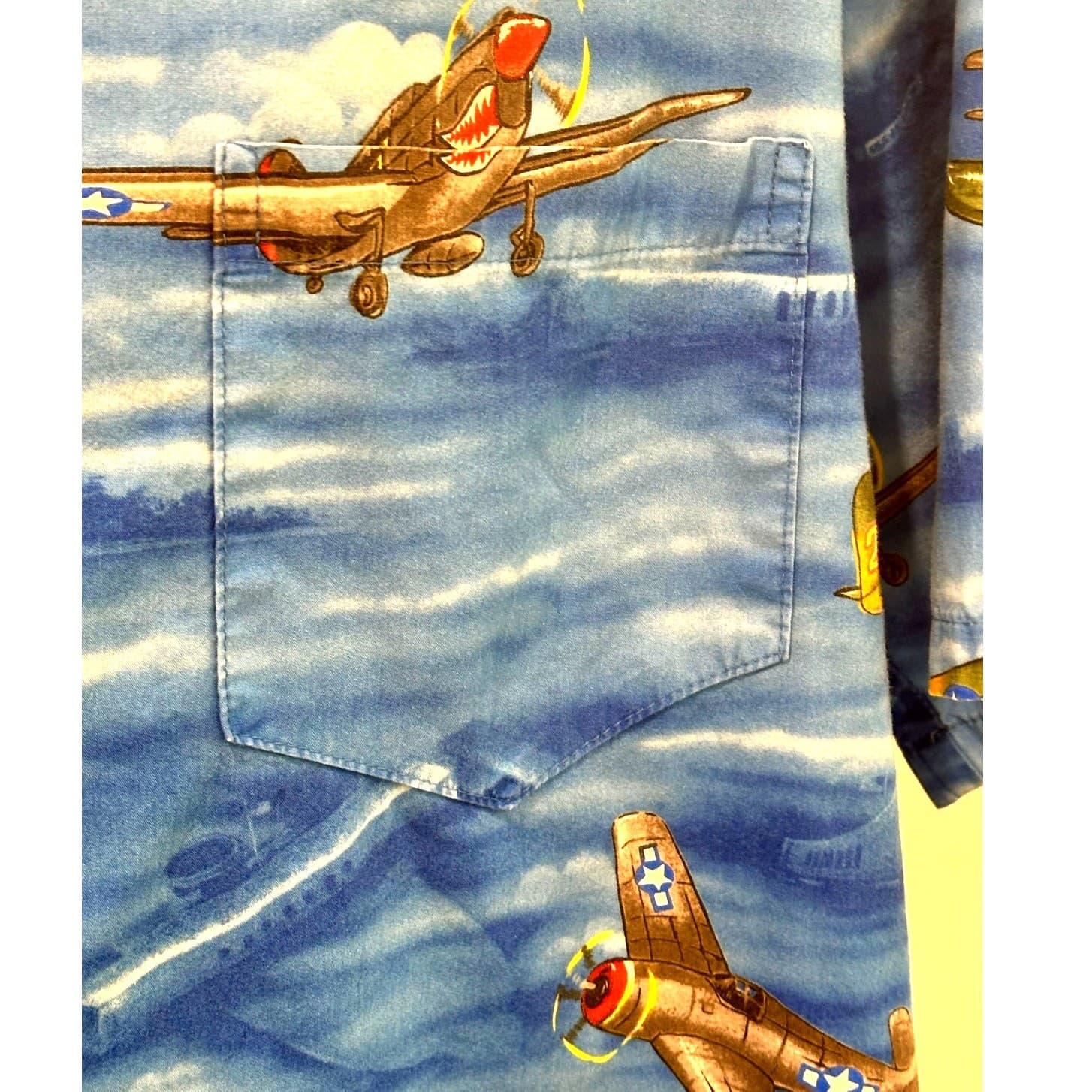 Pacific Legend Vintage Fighter Plane Hawaiian Shirt Men's Size XL Very Good - Thumbnail 5