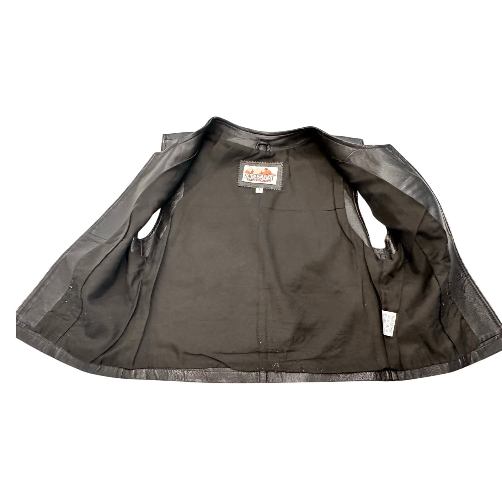 Saguaro West Trading Co. 1990's Soft Supple Dark Brown Leather Zip-up Vest-Small - Thumbnail 6