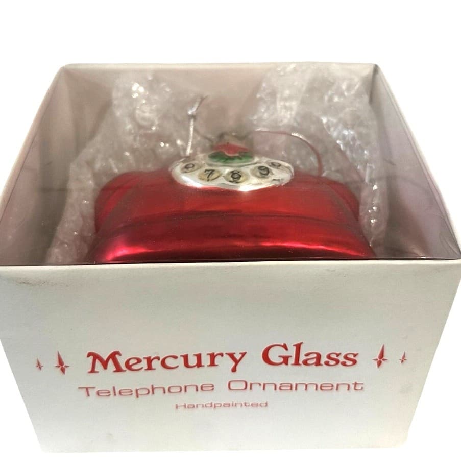Department 56 Handblown Mercury Glass Jumbo Christmas 'Telephone' Ornament-NWT - Thumbnail 6