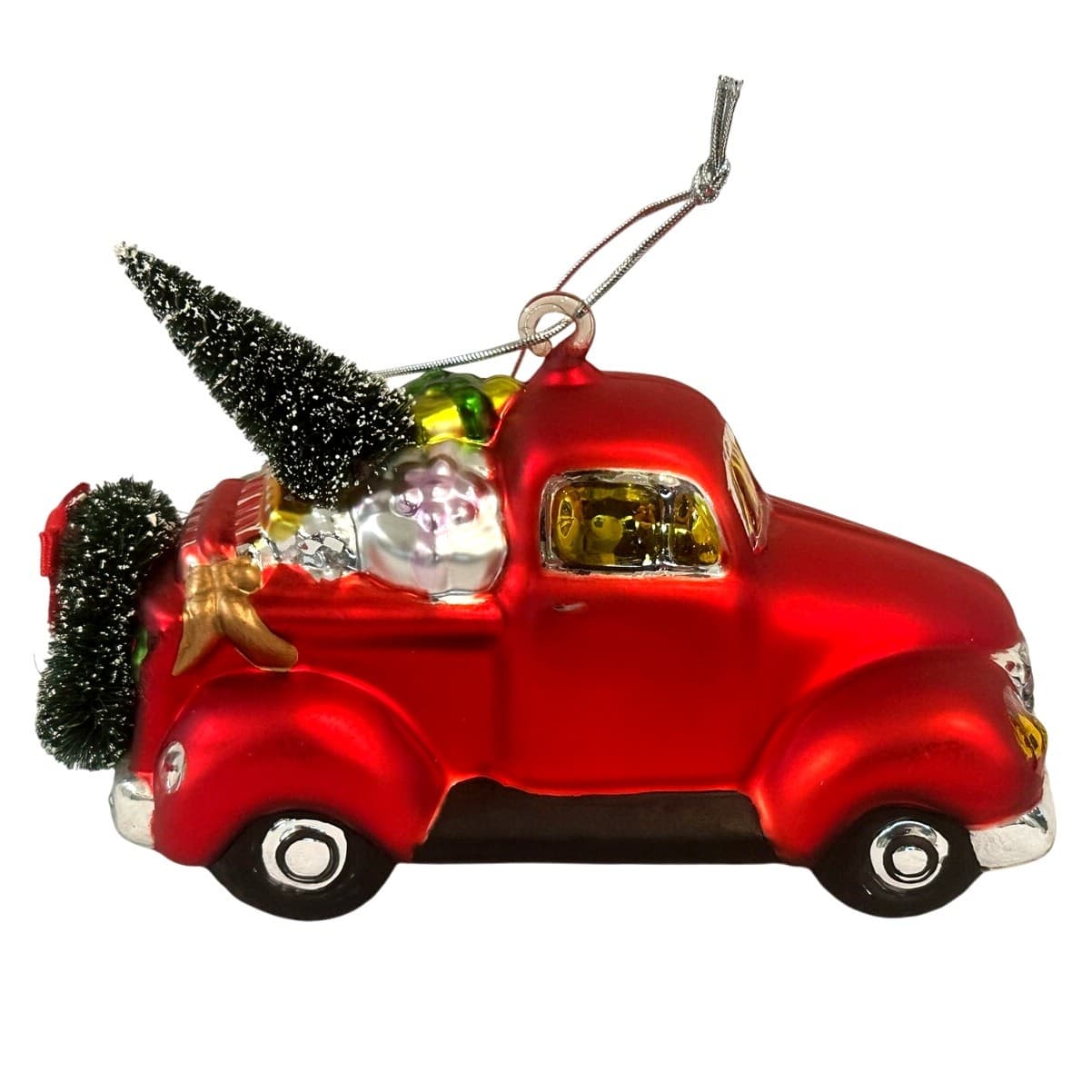 Department 56 Handblown Mercury Glass Jumbo Christmas Pickup Truck Ornament-NWT - Thumbnail 2
