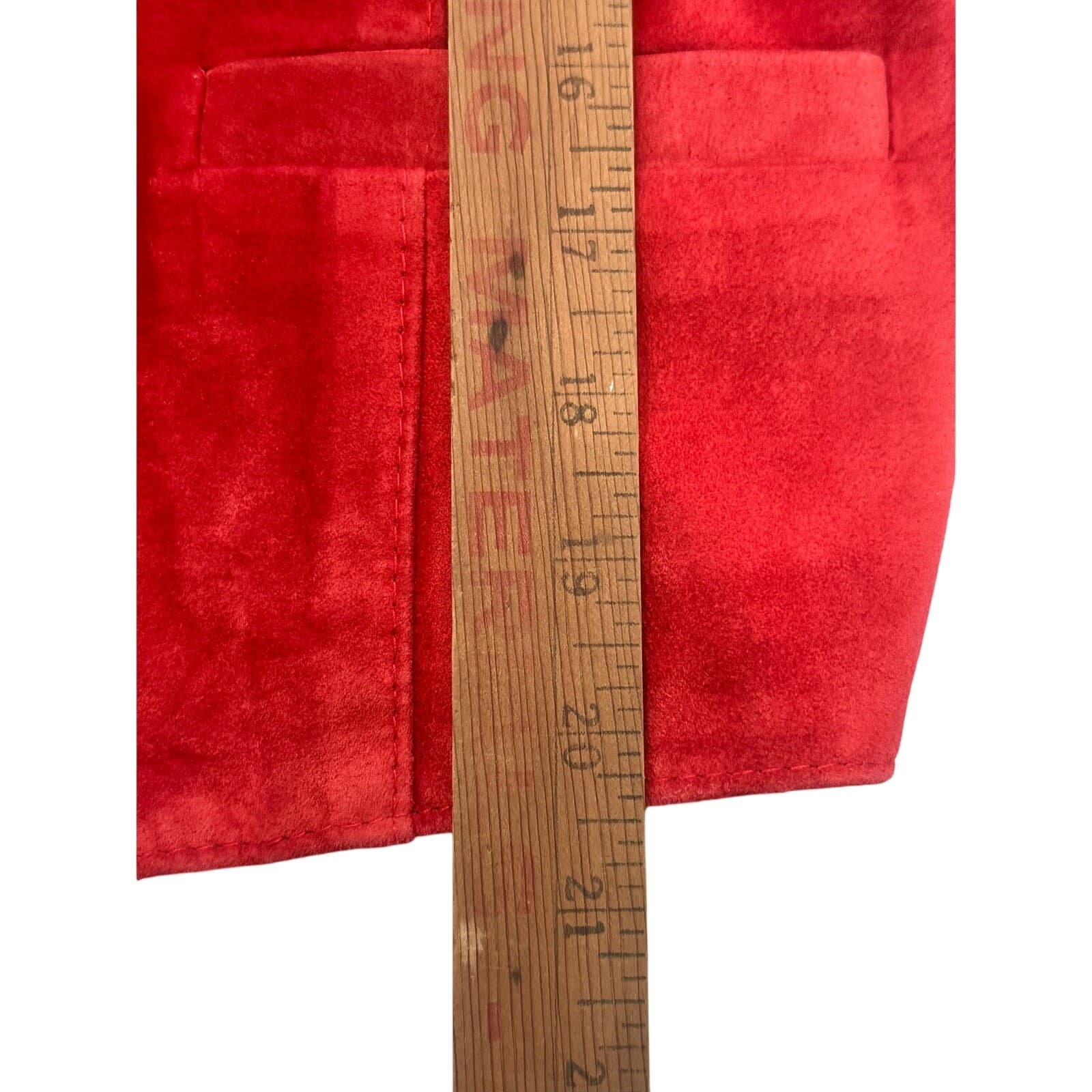 Bushwhacker USA Vintage 2-Piece Red Suede Jacket & Gaucho Short Set-New w/Tags - Thumbnail 17
