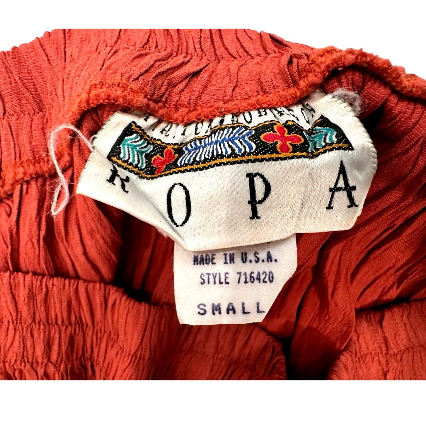 Hairston & Roberson 'Ropa' Vintage 90's Boho Pleated Skirt and Blouse Set-Small - Thumbnail 9