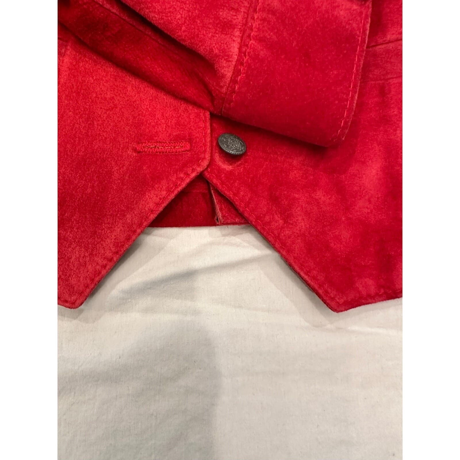 Bushwhacker USA Vintage 2-Piece Red Suede Jacket & Gaucho Short Set-New w/Tags - Thumbnail 8