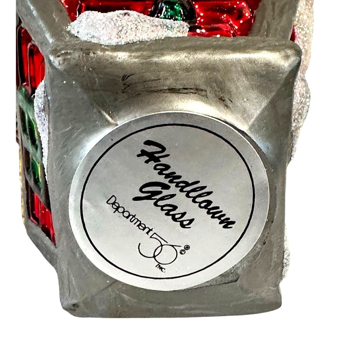 Department 56 Handblown Mercury Glass Jumbo Christmas 'Birdhouse' Ornament-NWT - Thumbnail 3