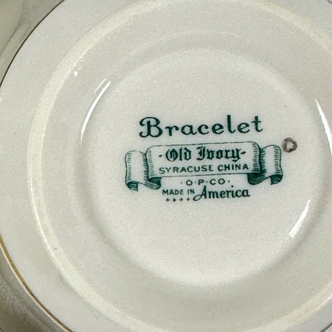 Syracuse China Bracelet Old Ivory Coffee/Tea Cups Encrusted Gold-Set of 3 - Thumbnail 6