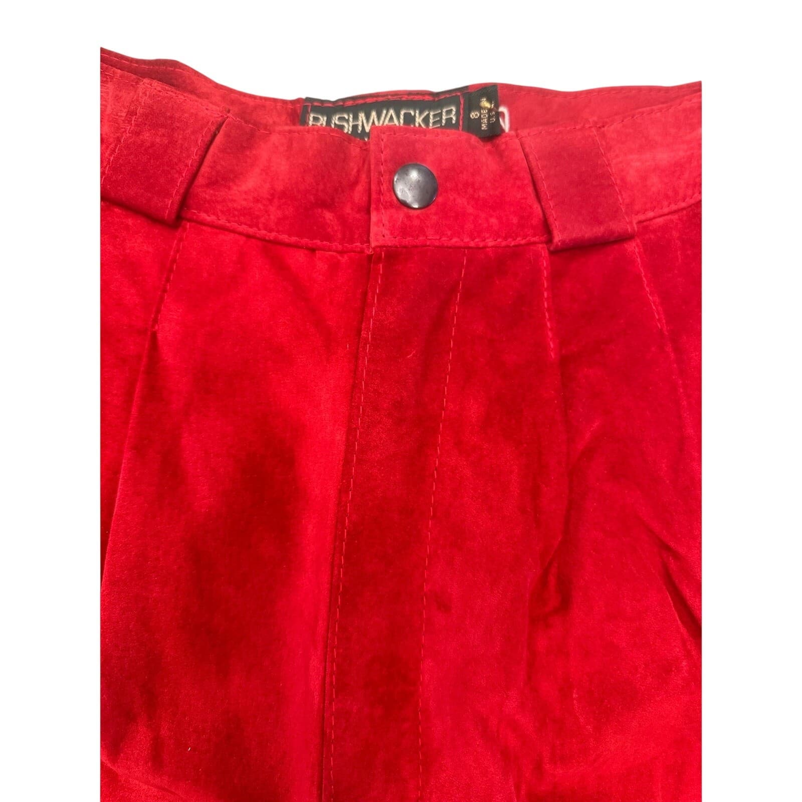Bushwhacker USA Vintage 2-Piece Red Suede Jacket & Gaucho Short Set-New w/Tags - Thumbnail 12