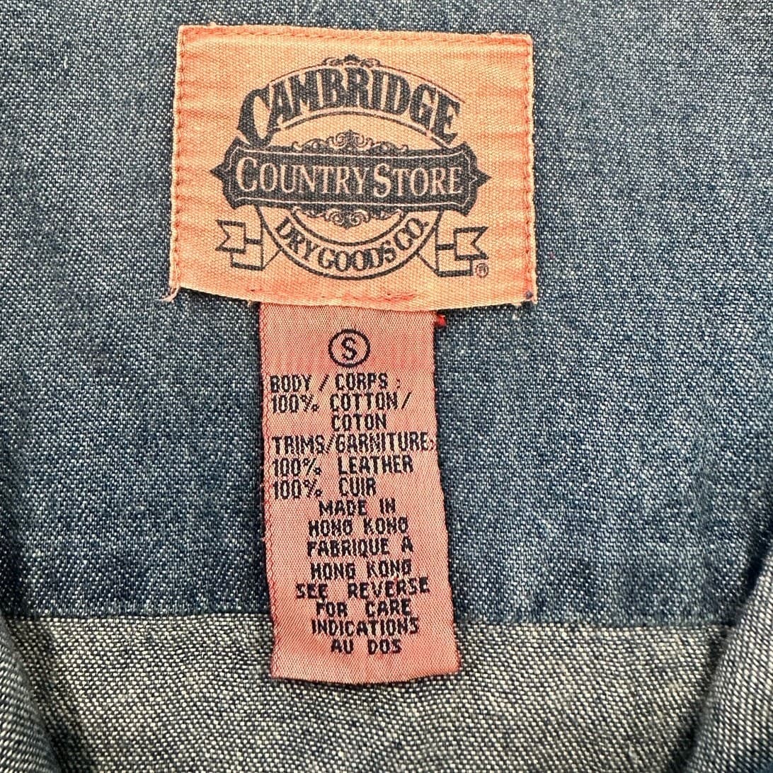 Cambridge Dry Goods Country Store Women’s Denim Embroidered Leather Collar Shirt - Thumbnail 3