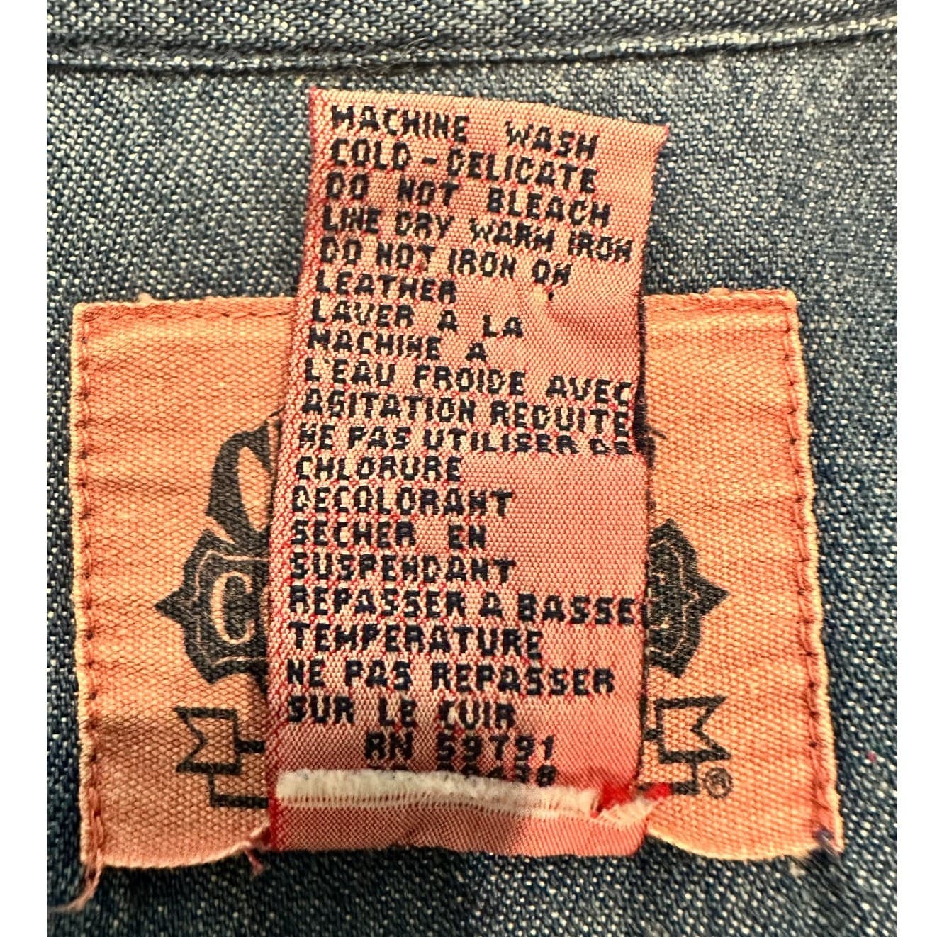 Cambridge Dry Goods Country Store Women’s Denim Embroidered Leather Collar Shirt - Thumbnail 9