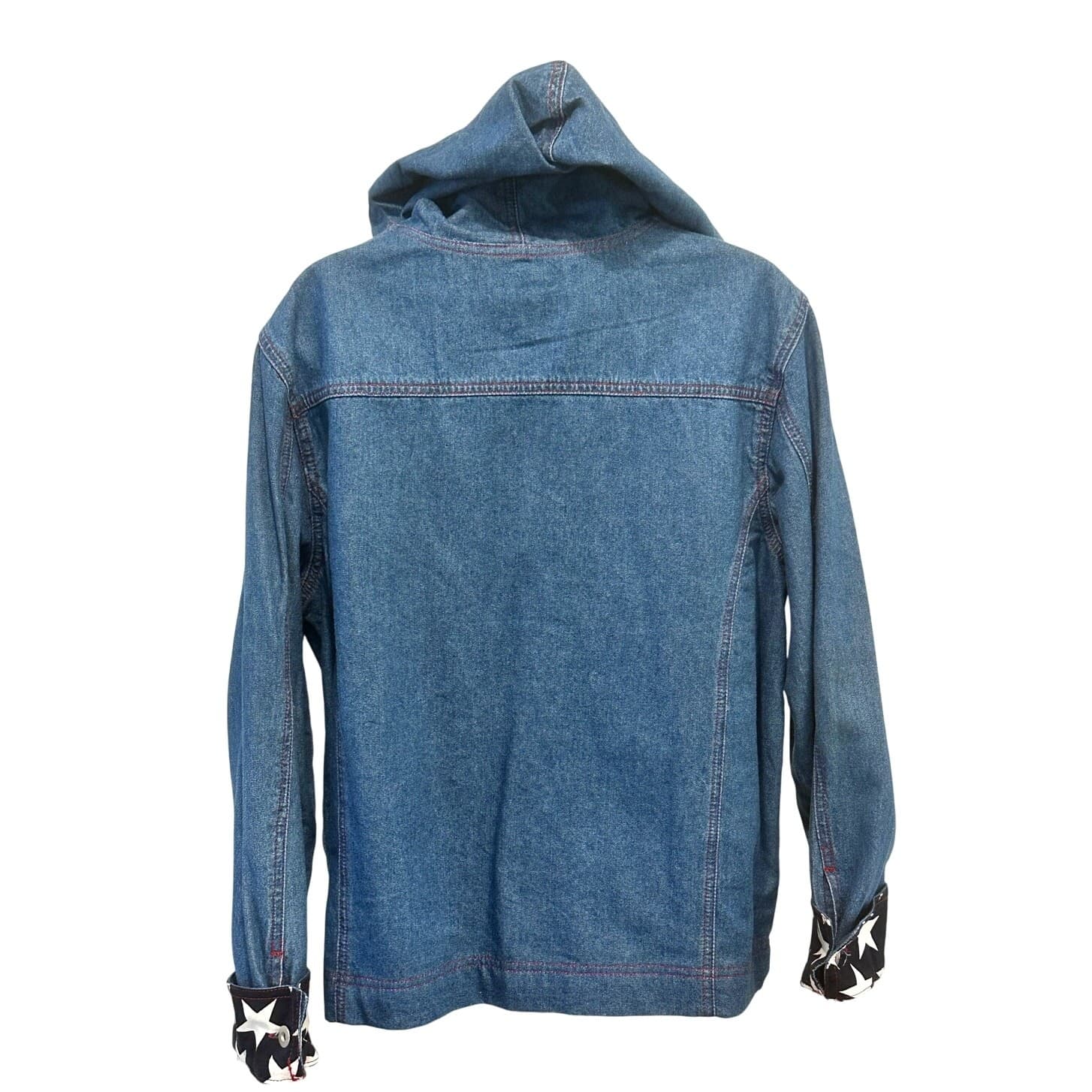 T & Company Women's Denim Hooded Jacket w/ USA Flag Inside Lining-Size M - Thumbnail 6