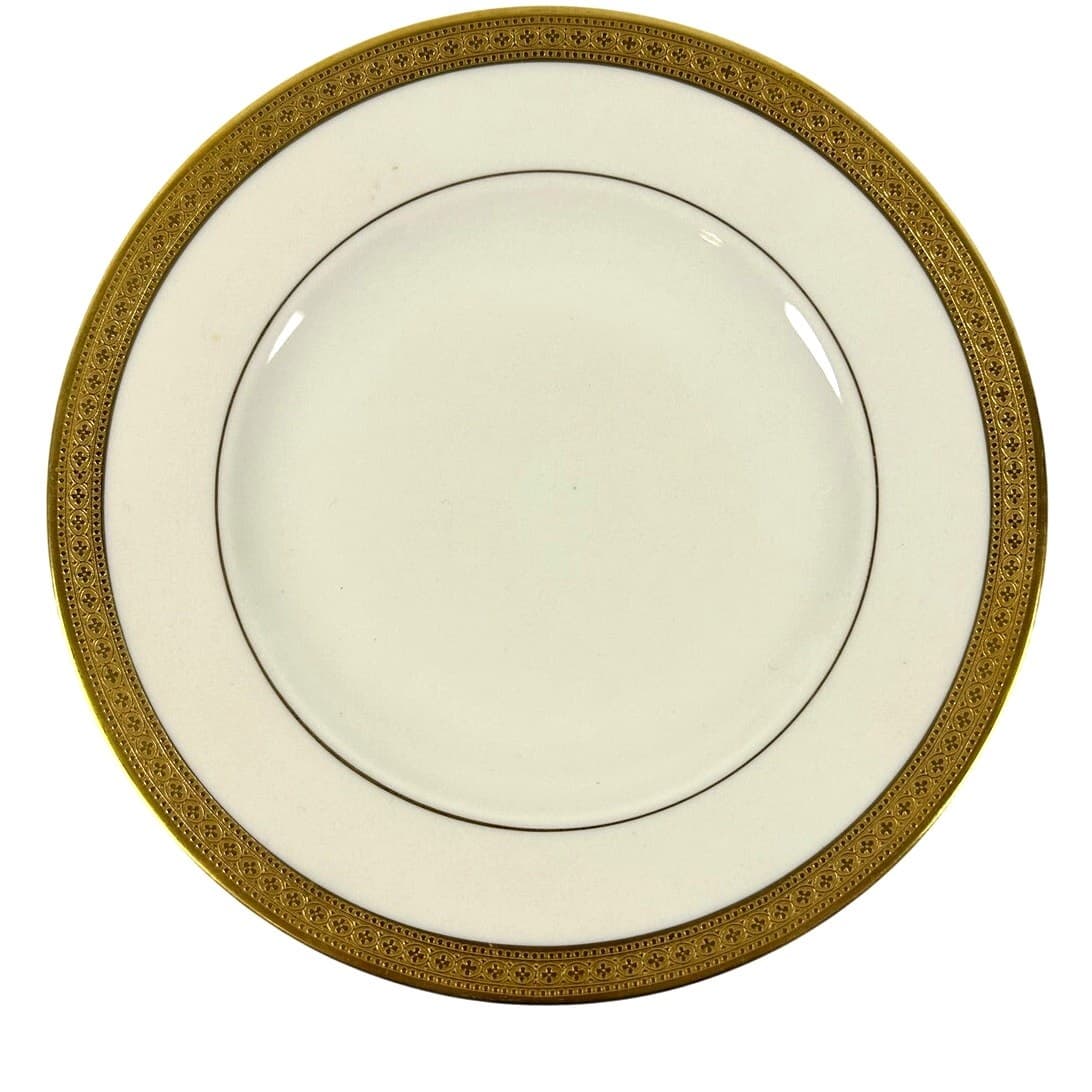 Syracuse China Bracelet Old Ivory Retired Salad Plates Encrusted Gold-Set of 4 - Thumbnail 3