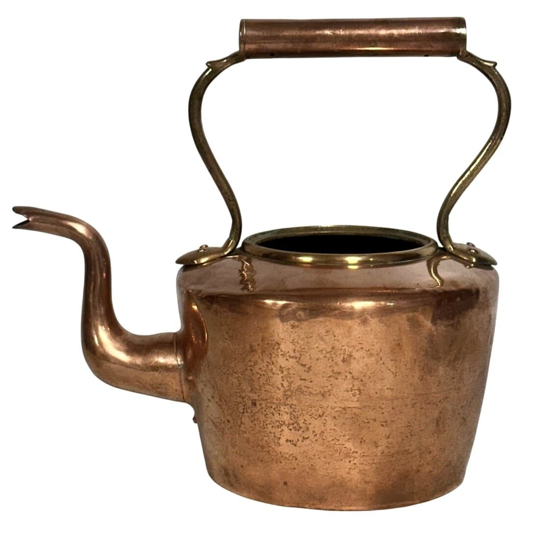 Antique George III Copper Kettle c 1830 Exquisite Culinary Decor Accent - Thumbnail 3