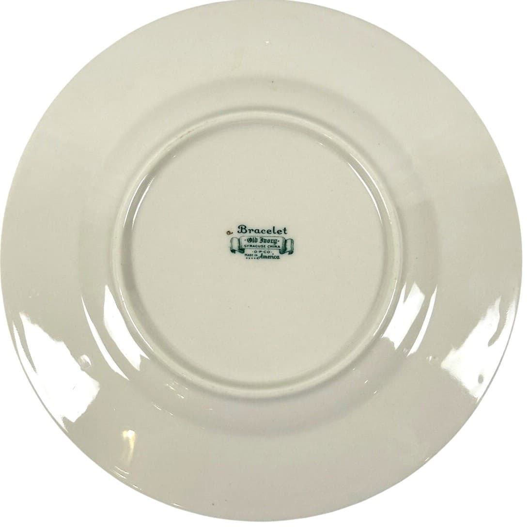 Syracuse China Bracelet Old Ivory Retired Salad Plates Encrusted Gold-Set of 4 - Thumbnail 8