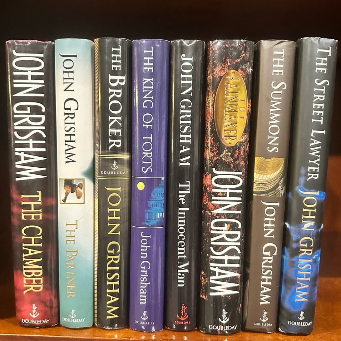 John Grisham Hardback Books with Dust Jackets-Set of 8