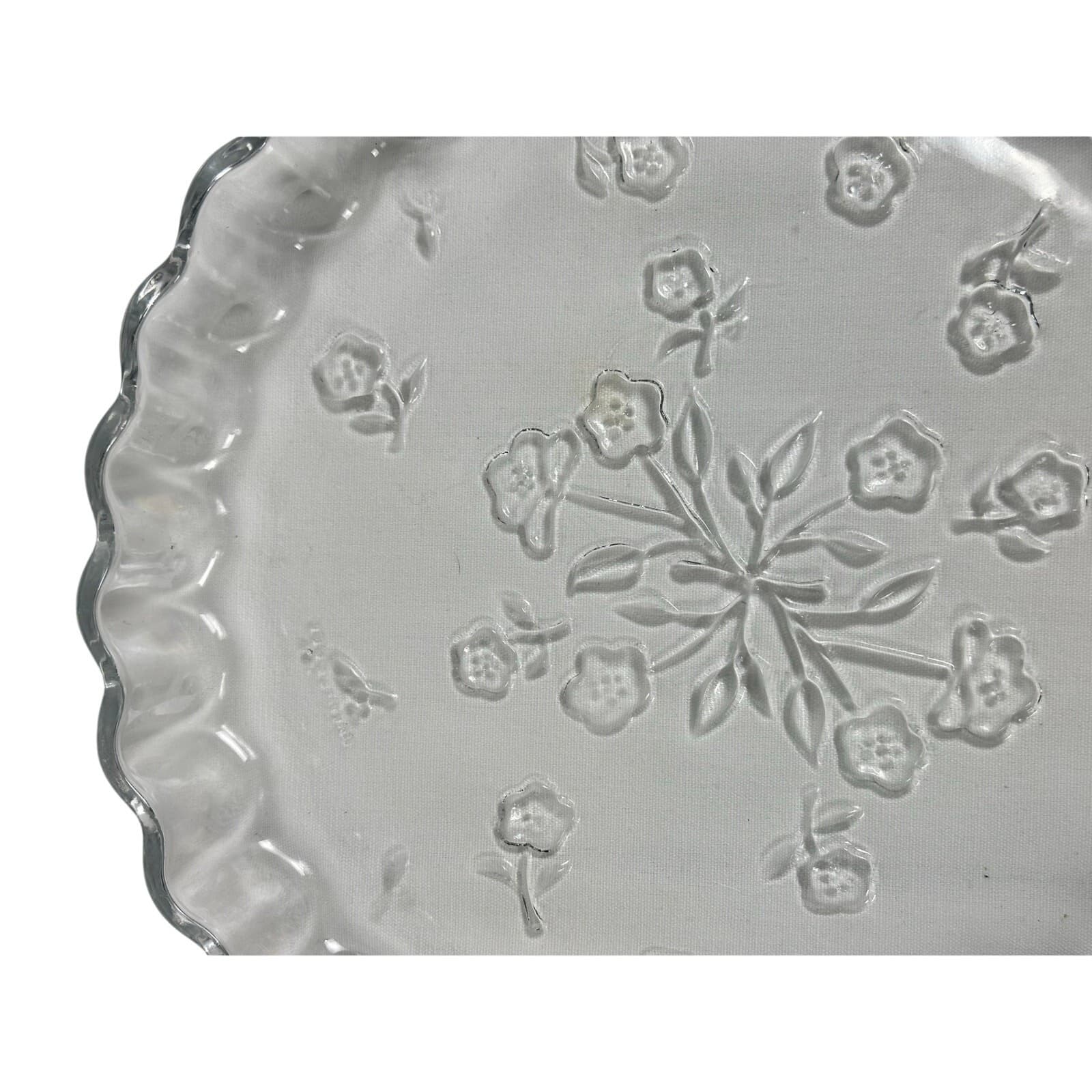 Anchor Hocking Savannah Clear Glass Floral Embossed Pie Plate/Tart/Quiche Dish - Thumbnail 6